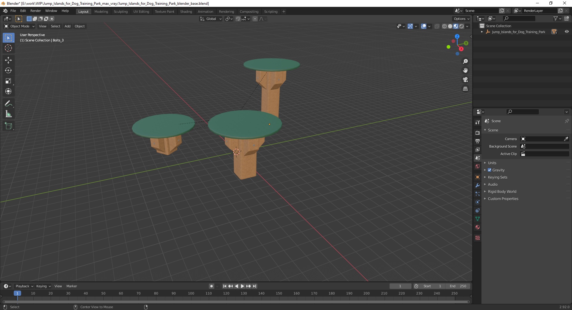 Jump Islands for Dog Training Park 3D model