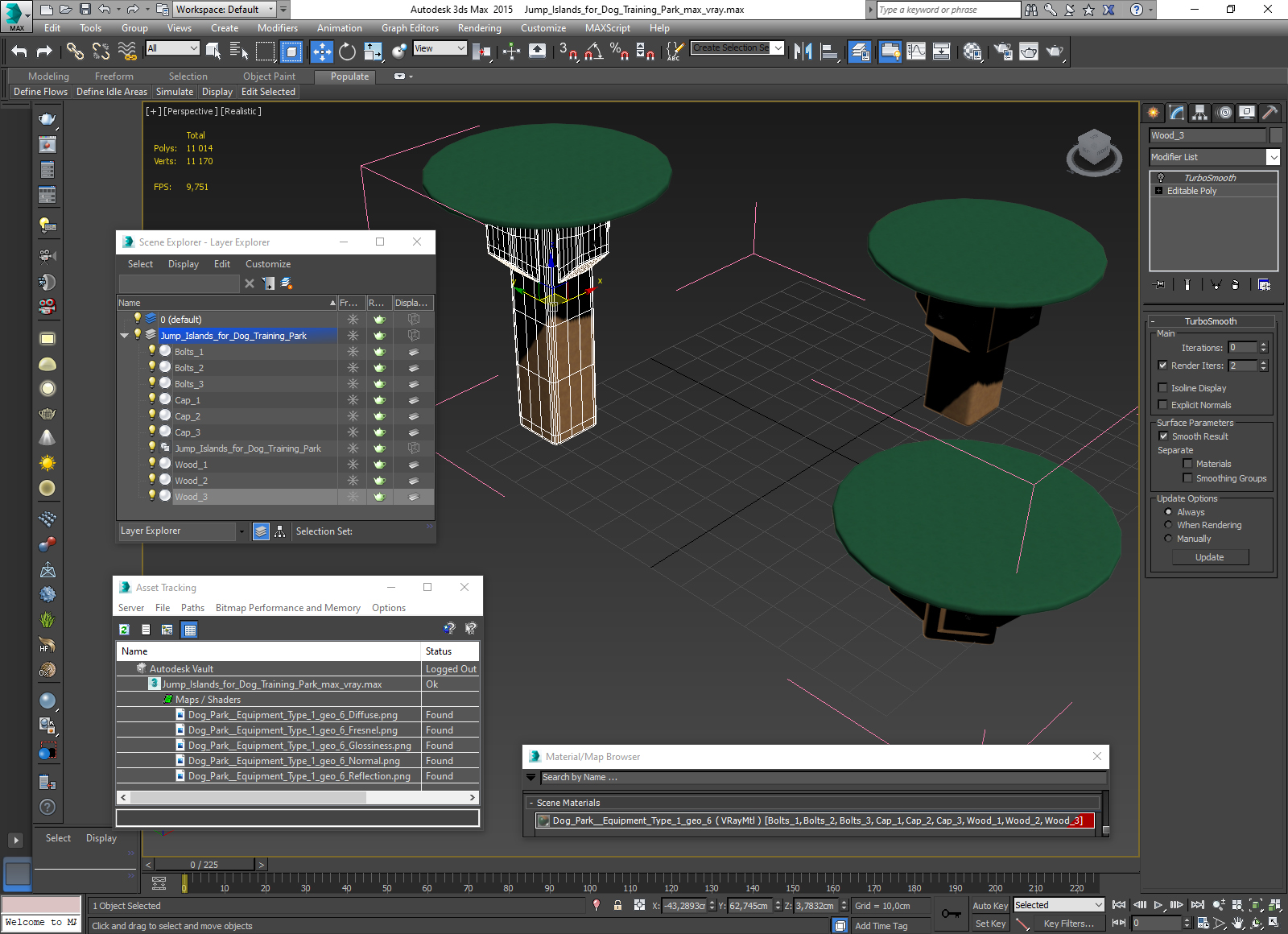 Jump Islands for Dog Training Park 3D model