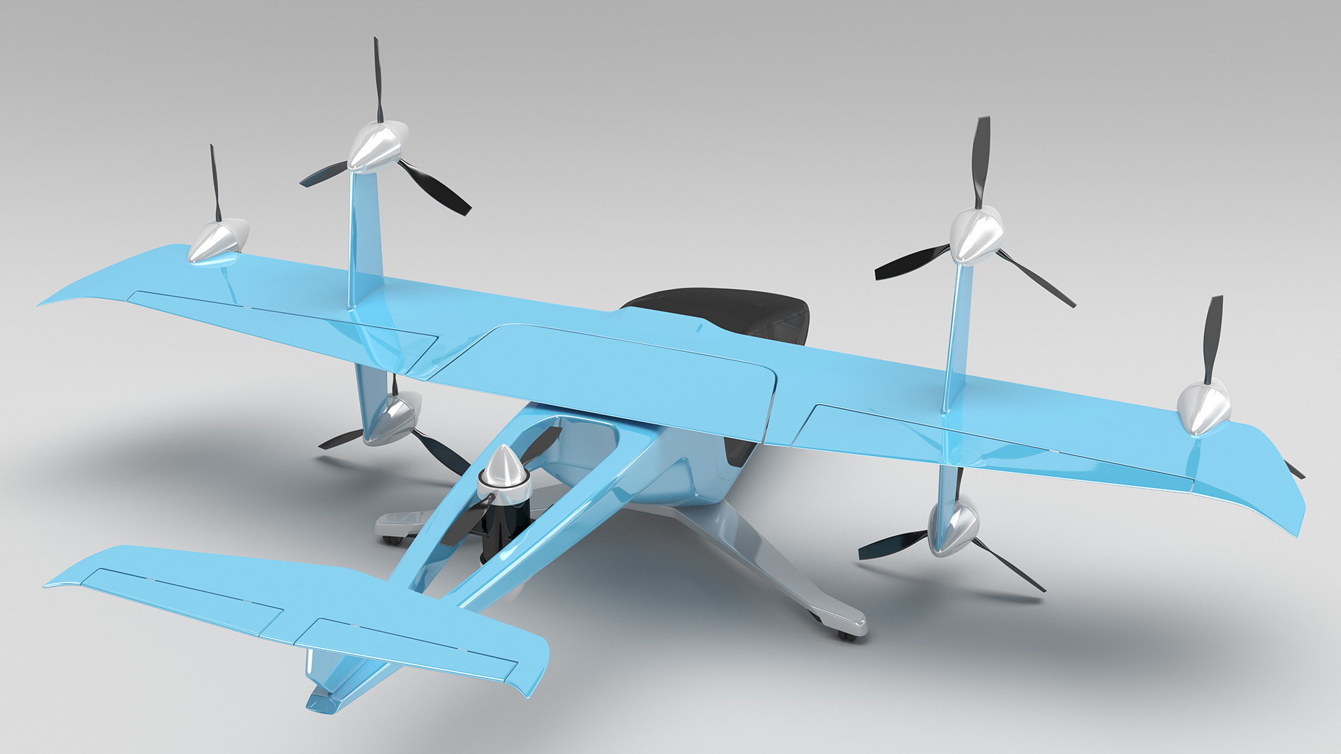 3D Futuristic Airplane Rigged