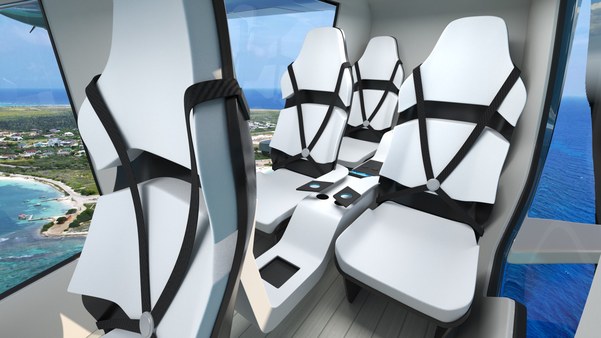 3D Futuristic Airplane Rigged