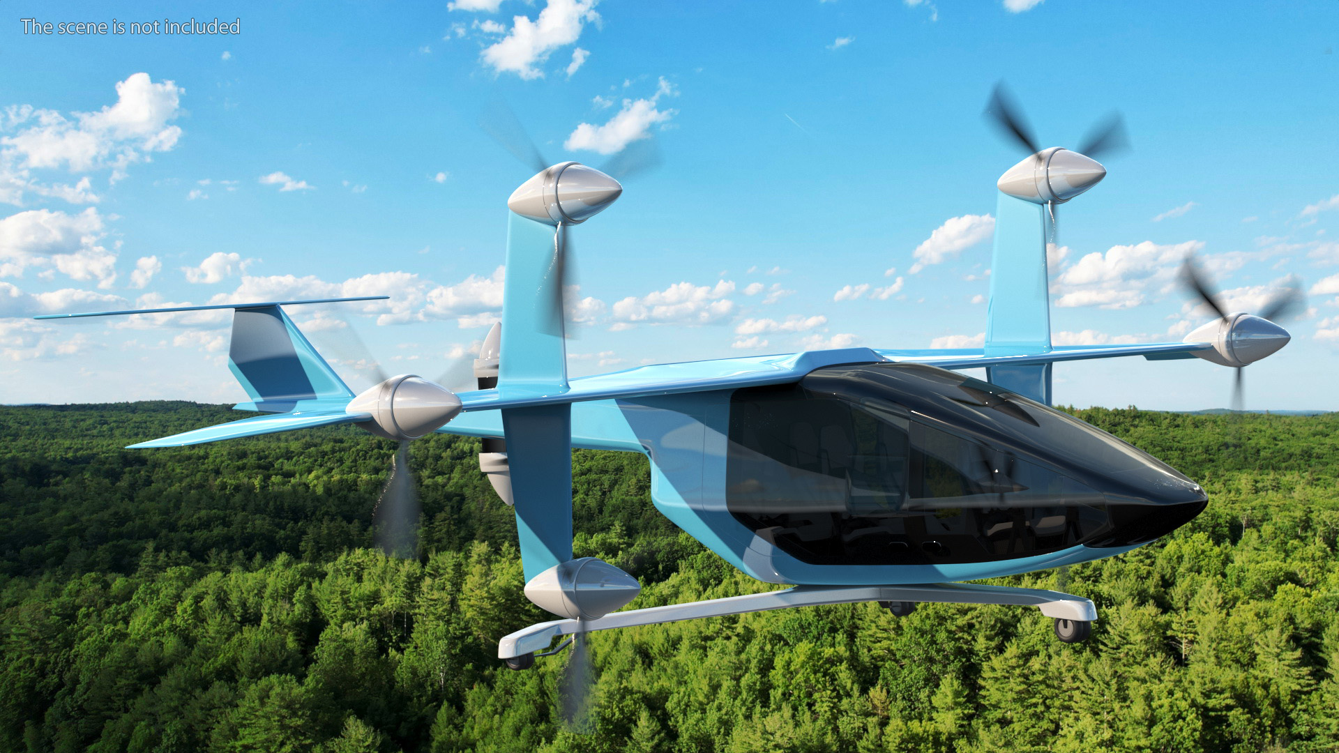 3D Futuristic Airplane Rigged