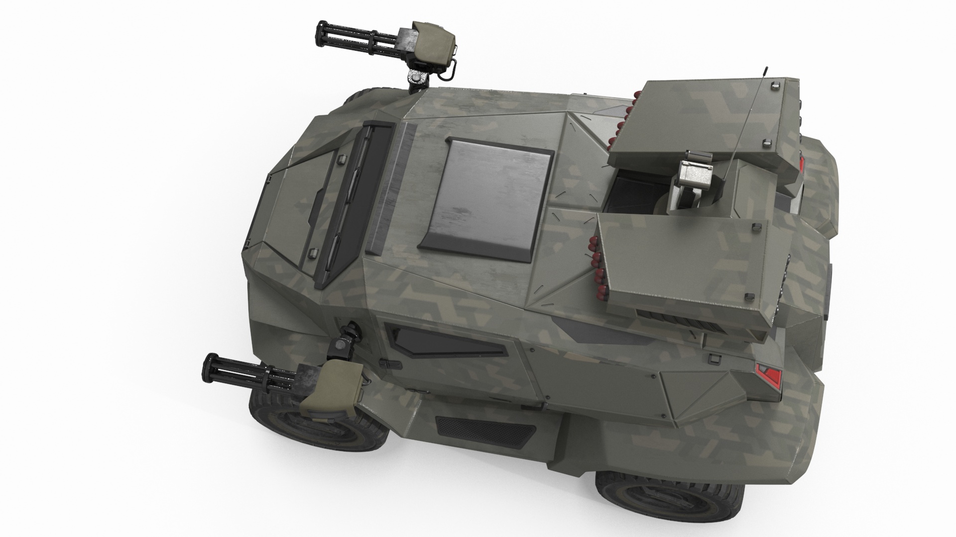 Futuristic Military Vehicle Khaki Color 3D model