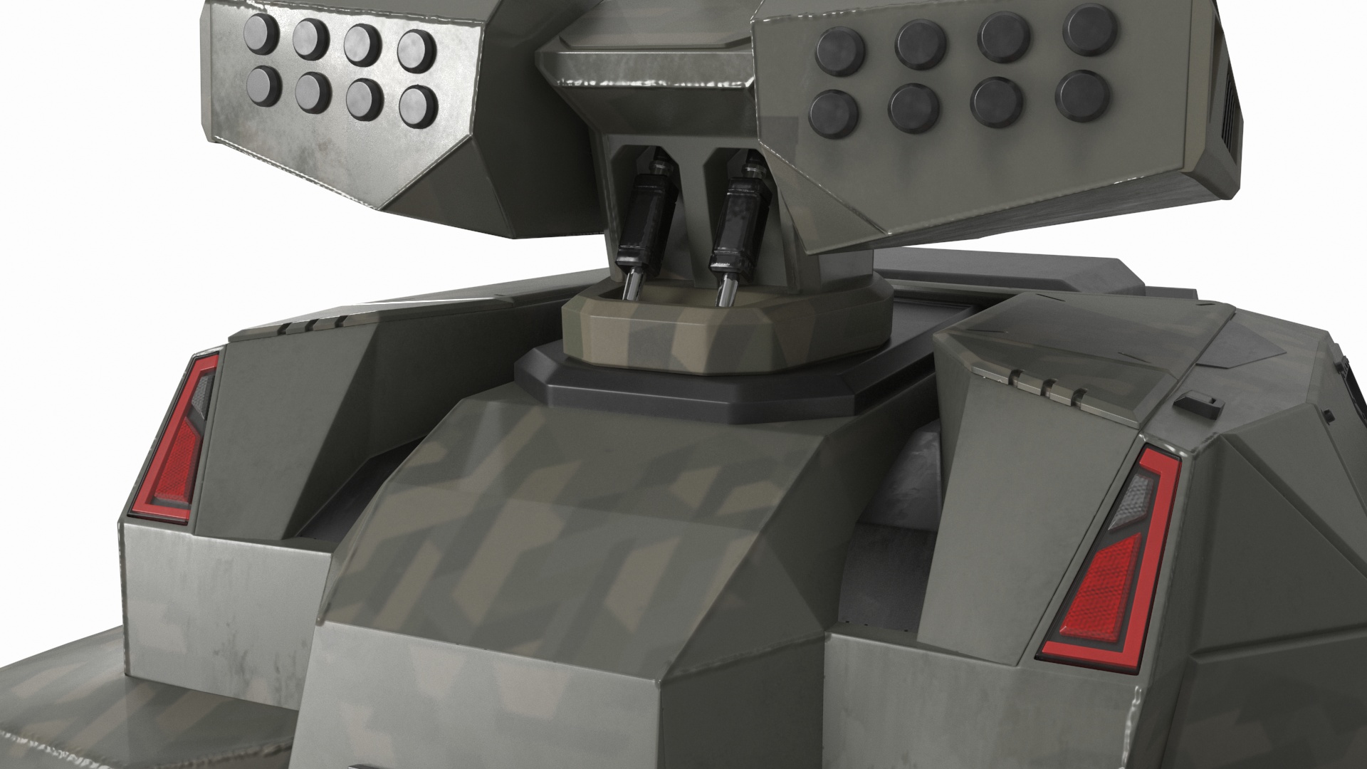 Futuristic Military Vehicle Khaki Color 3D model