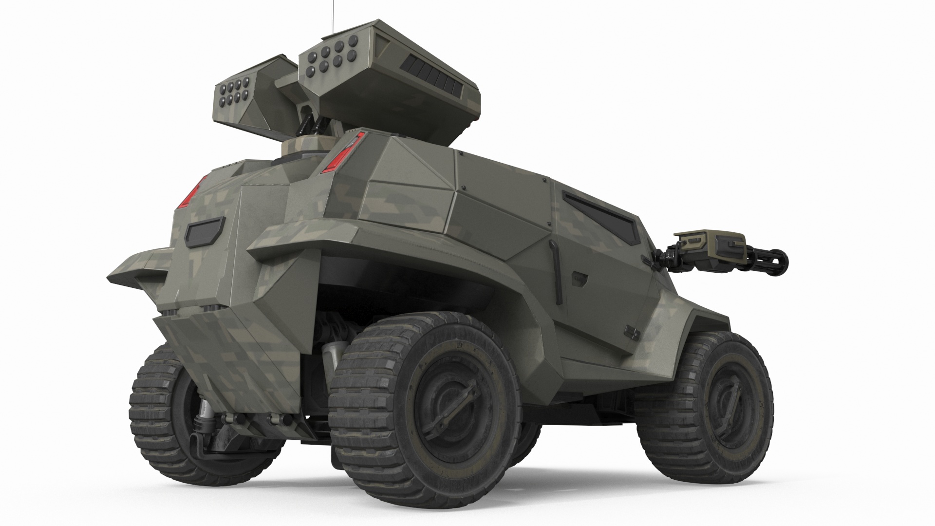 Futuristic Military Vehicle Khaki Color 3D model