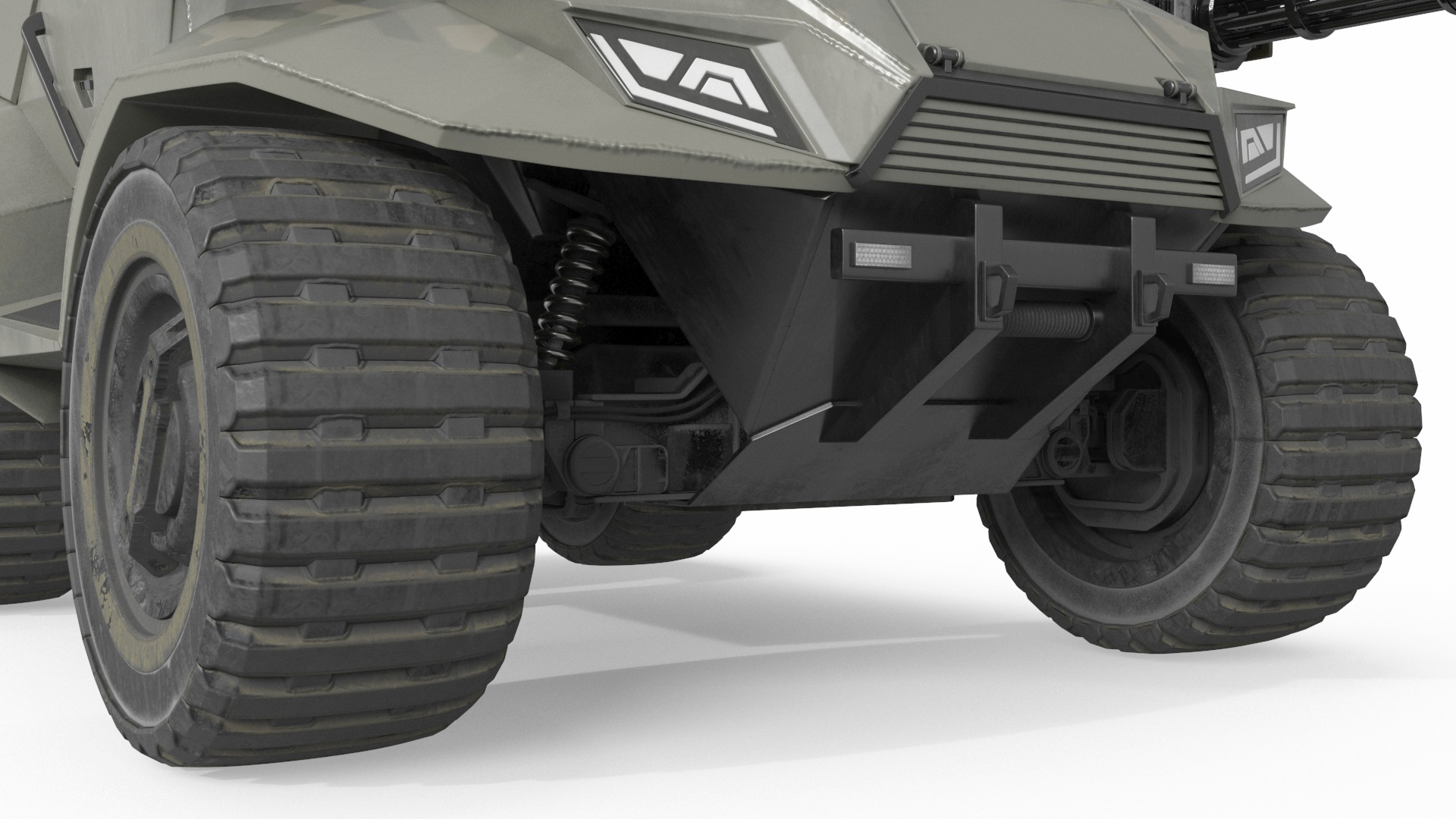 Futuristic Military Vehicle Khaki Color 3D model
