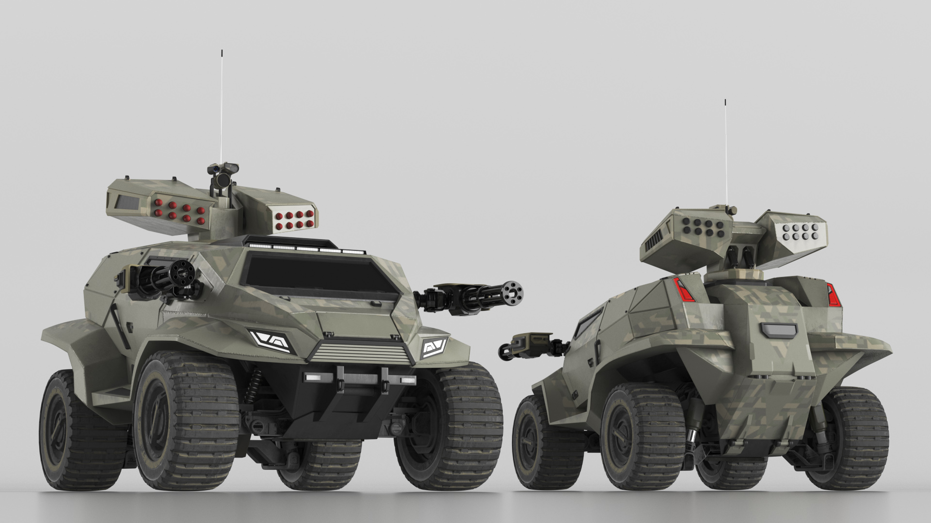 Futuristic Military Vehicle Khaki Color 3D model