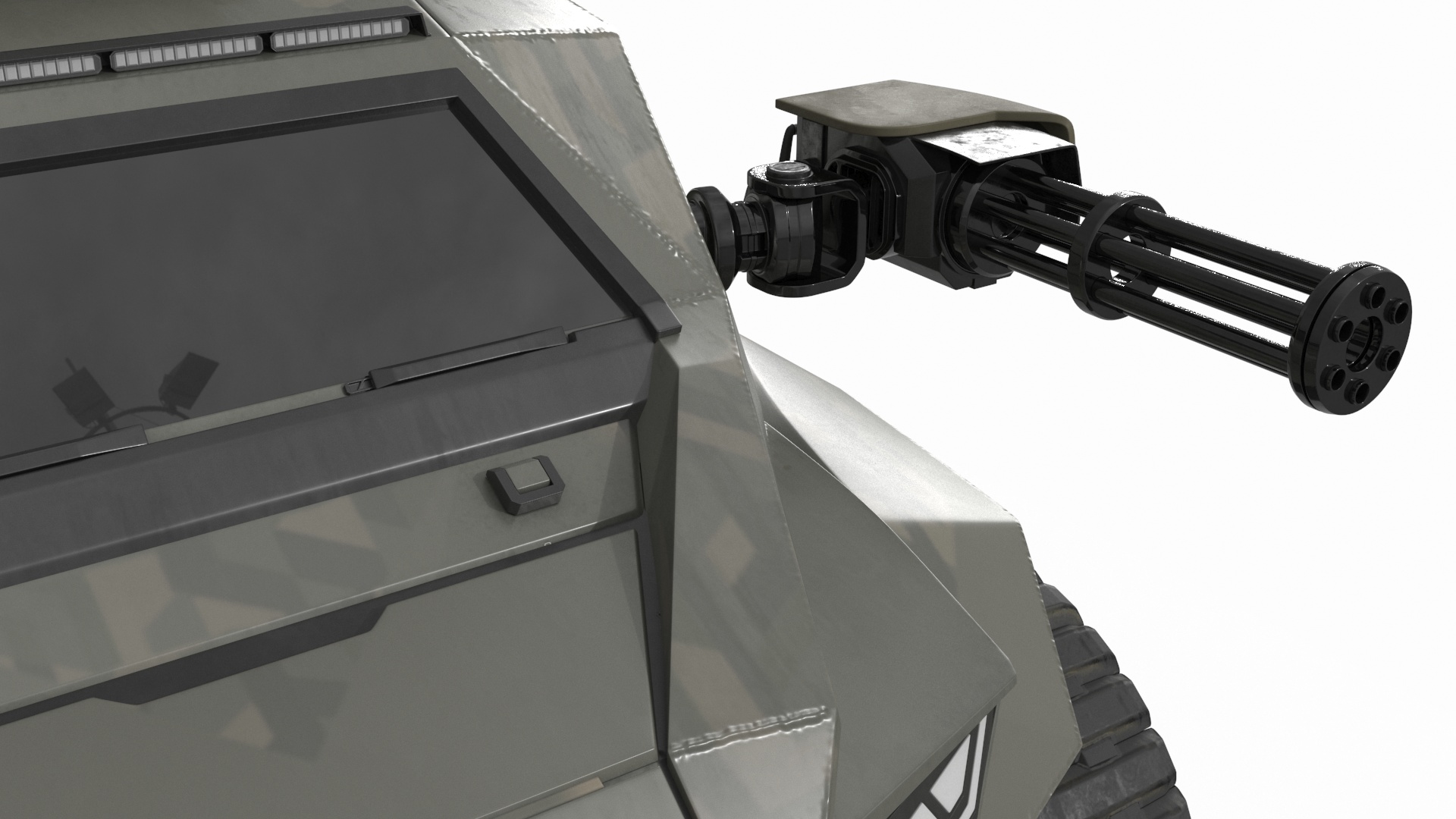 Futuristic Military Vehicle Khaki Color 3D model