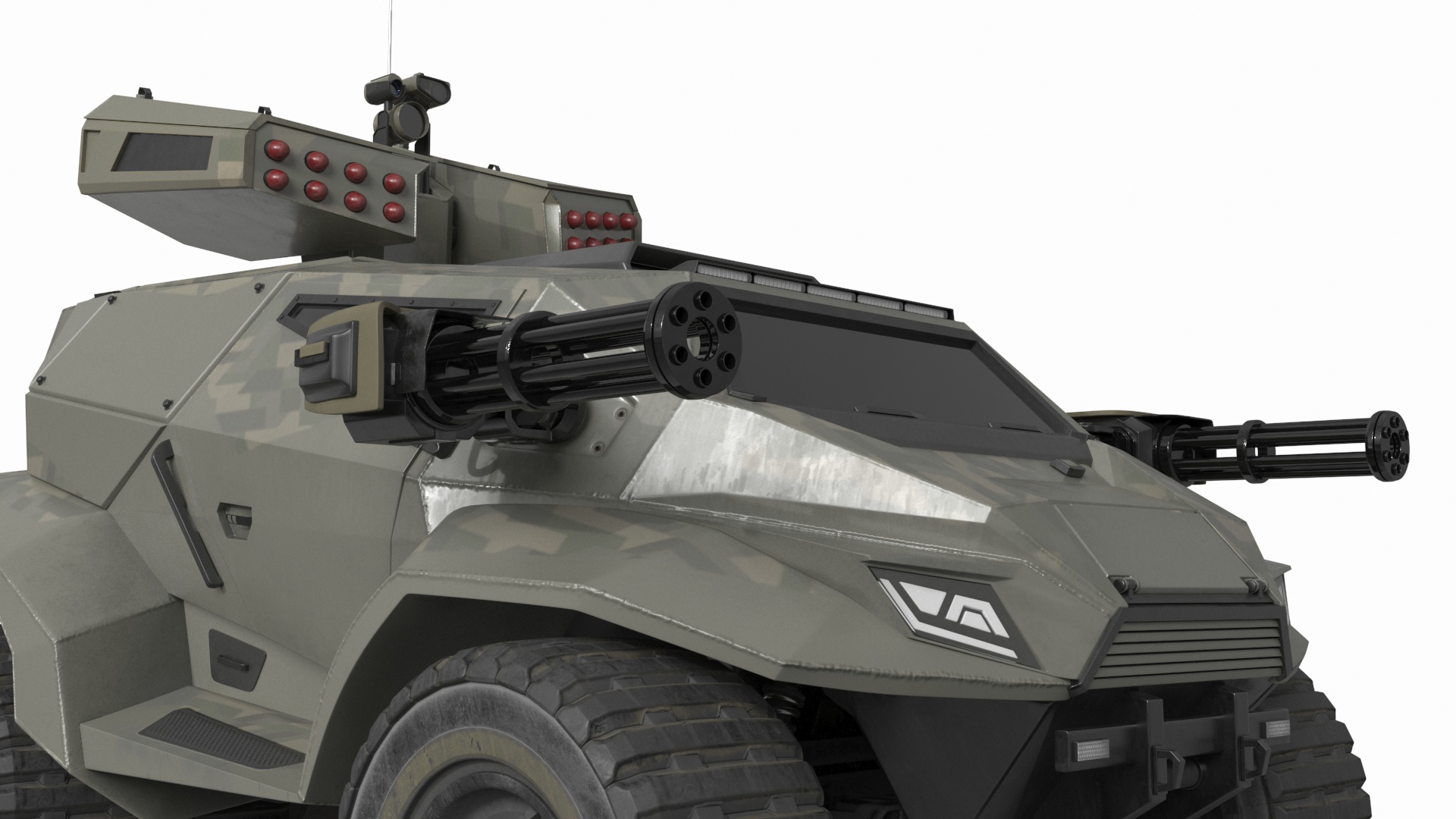 Futuristic Military Vehicle Khaki Color 3D model