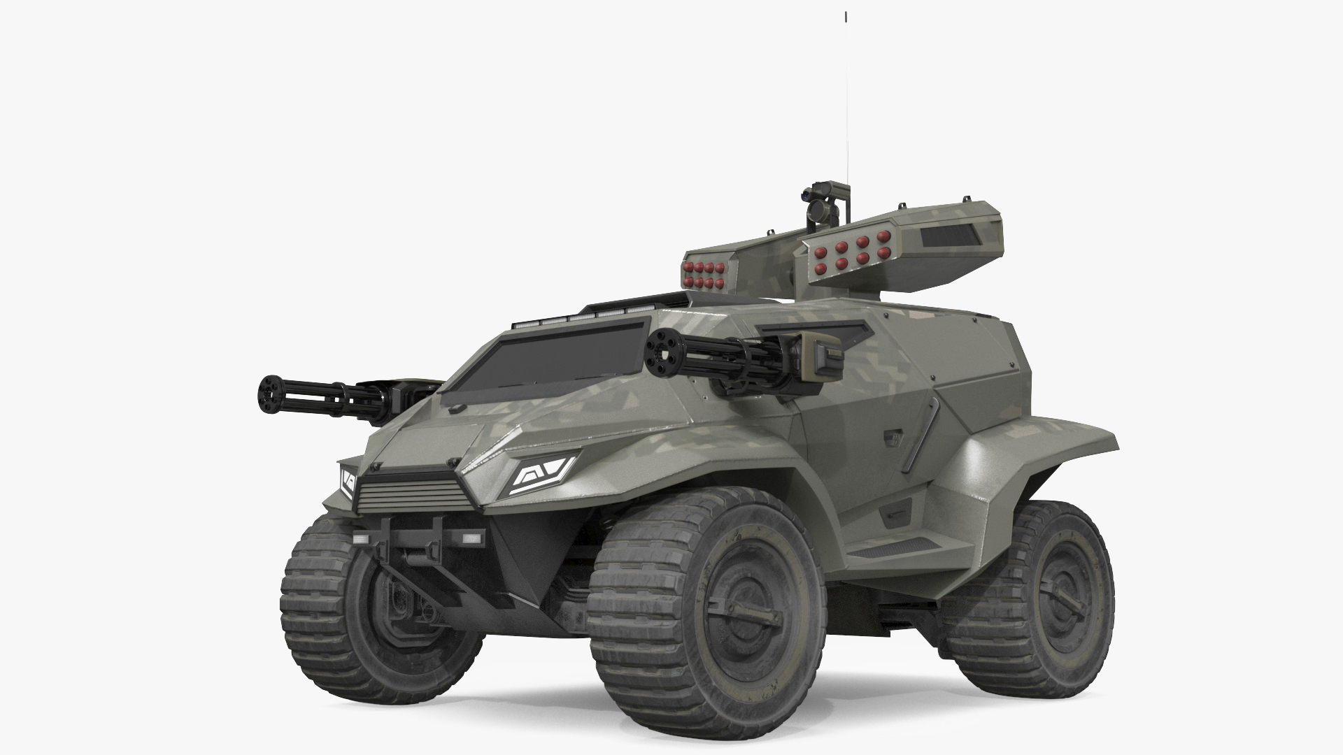 Futuristic Military Vehicle Khaki Color 3D model