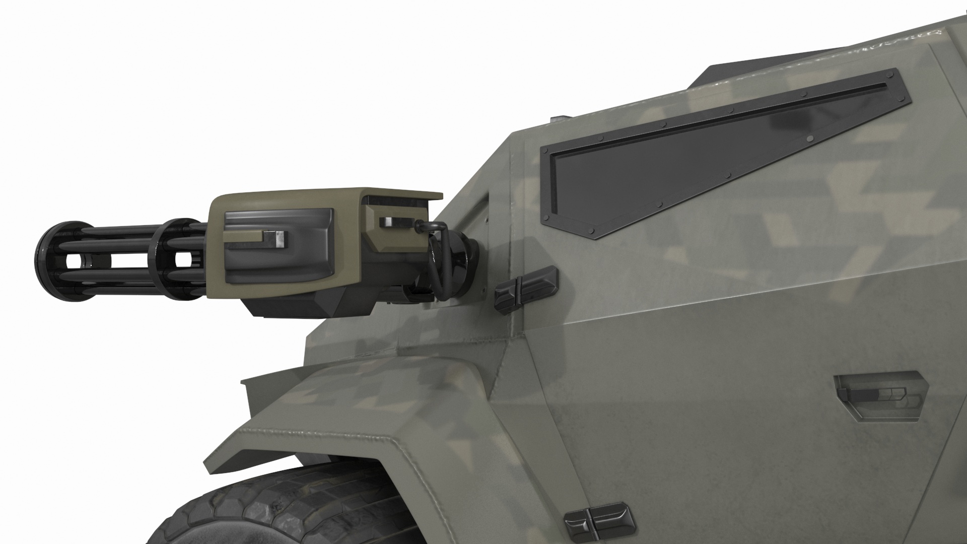 Futuristic Military Vehicle Khaki Color 3D model