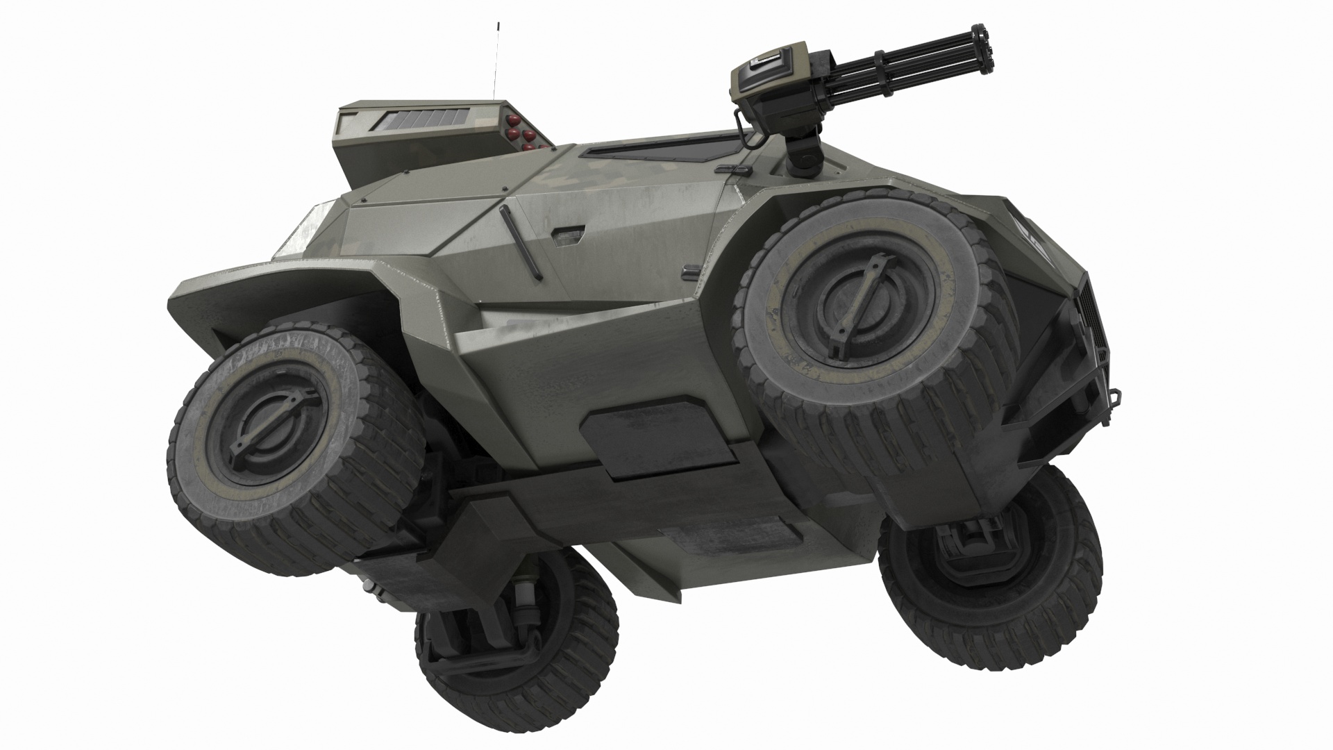 Futuristic Military Vehicle Khaki Color 3D model