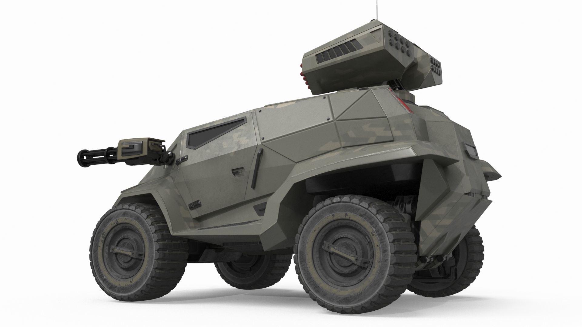 Futuristic Military Vehicle Khaki Color 3D model
