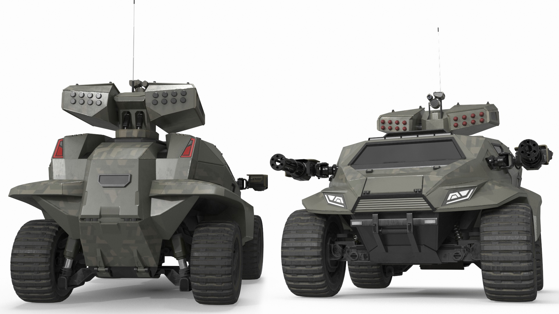 Futuristic Military Vehicle Khaki Color 3D model