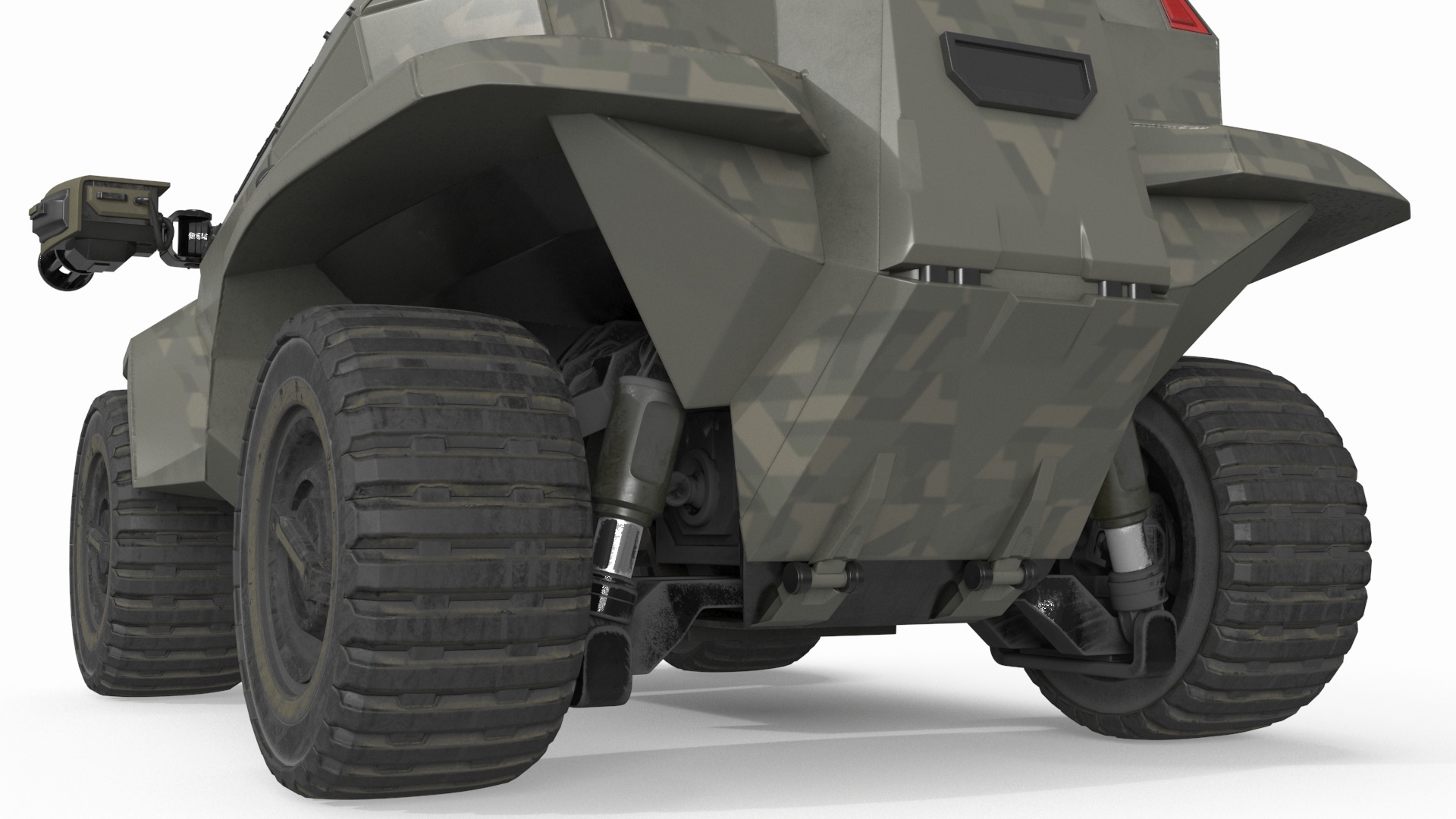 Futuristic Military Vehicle Khaki Color 3D model