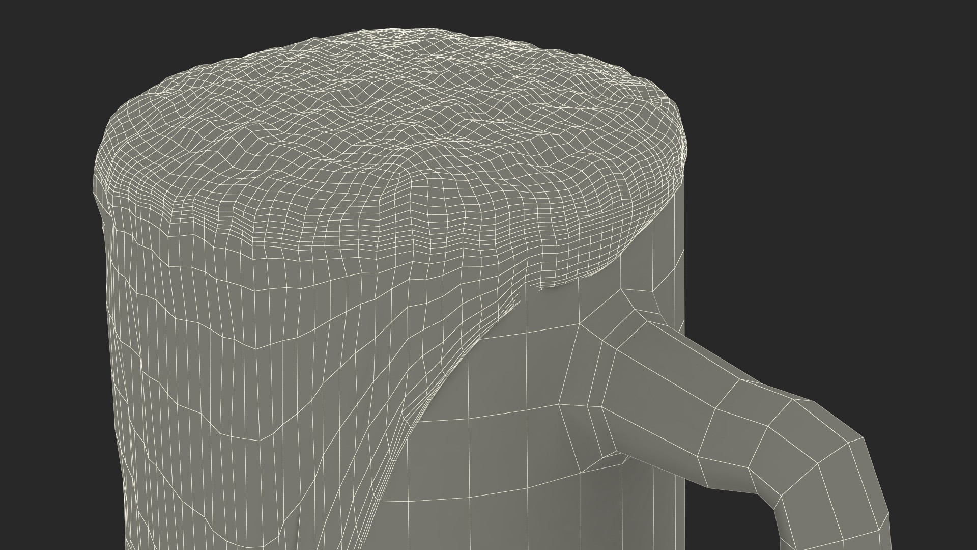 Frothy Beer in Glass Mug 3D model