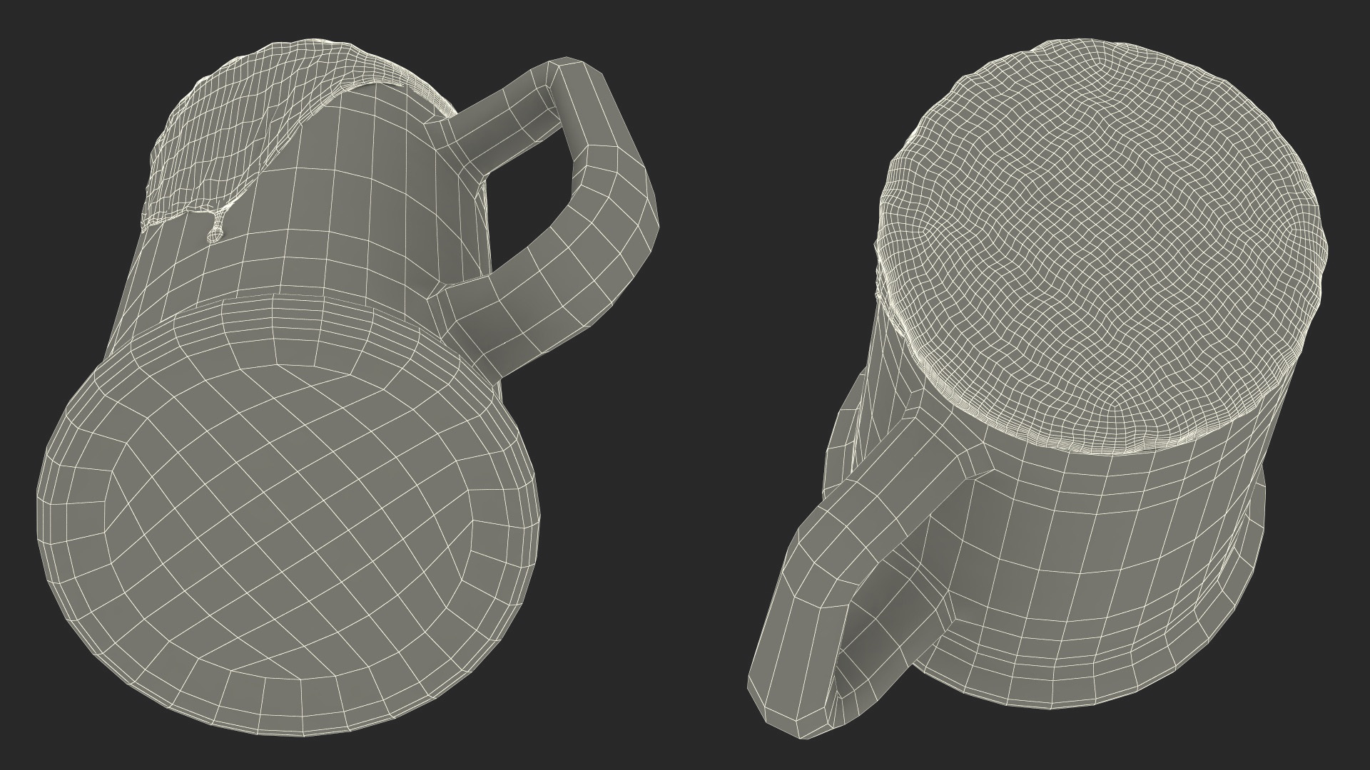 Frothy Beer in Glass Mug 3D model
