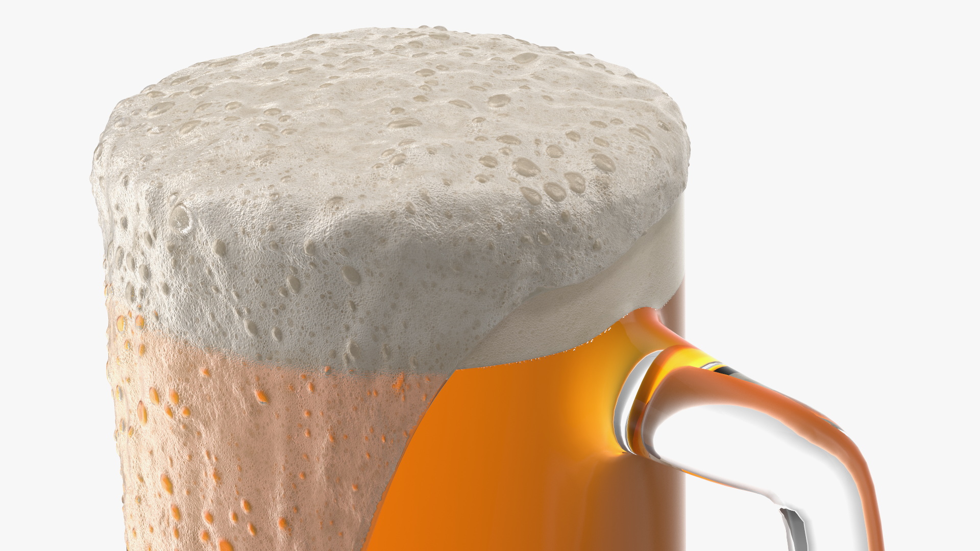 Frothy Beer in Glass Mug 3D model