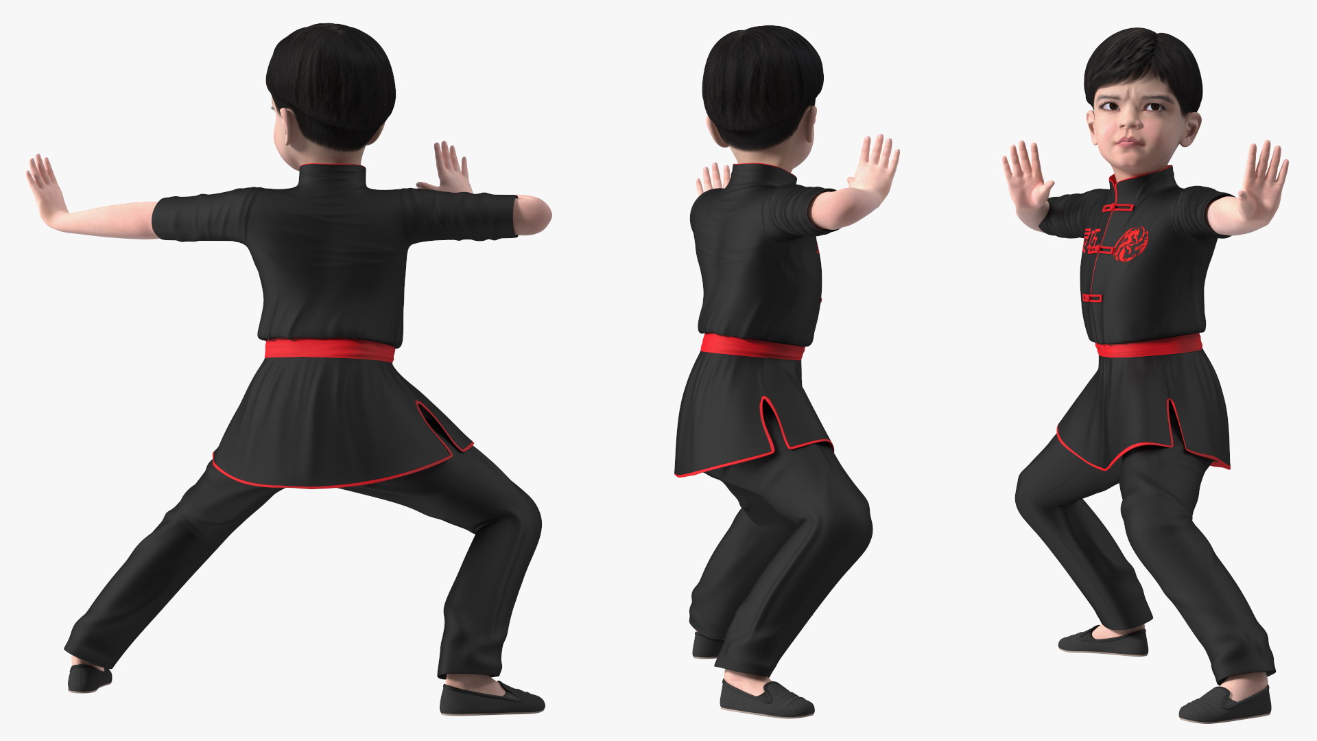 3D model Asian Child Boy in Kimono