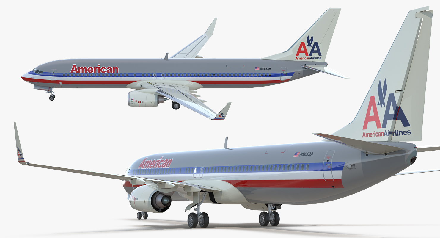 3D Boeing 737 900 ER American Airlines with Cabin