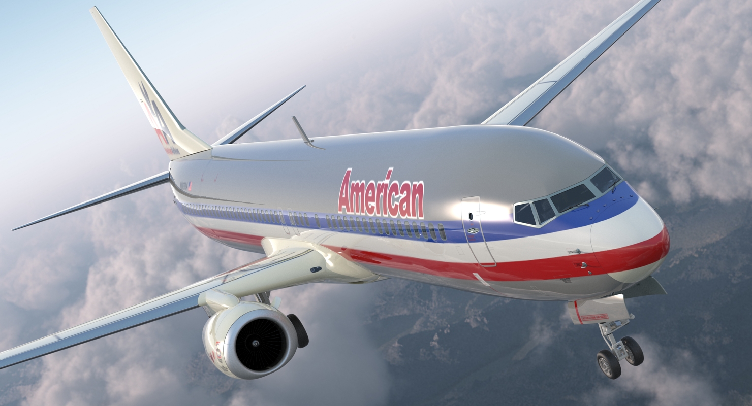 3D Boeing 737 900 ER American Airlines with Cabin