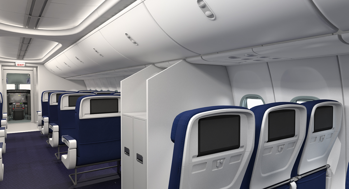 3D Boeing 737 900 ER American Airlines with Cabin