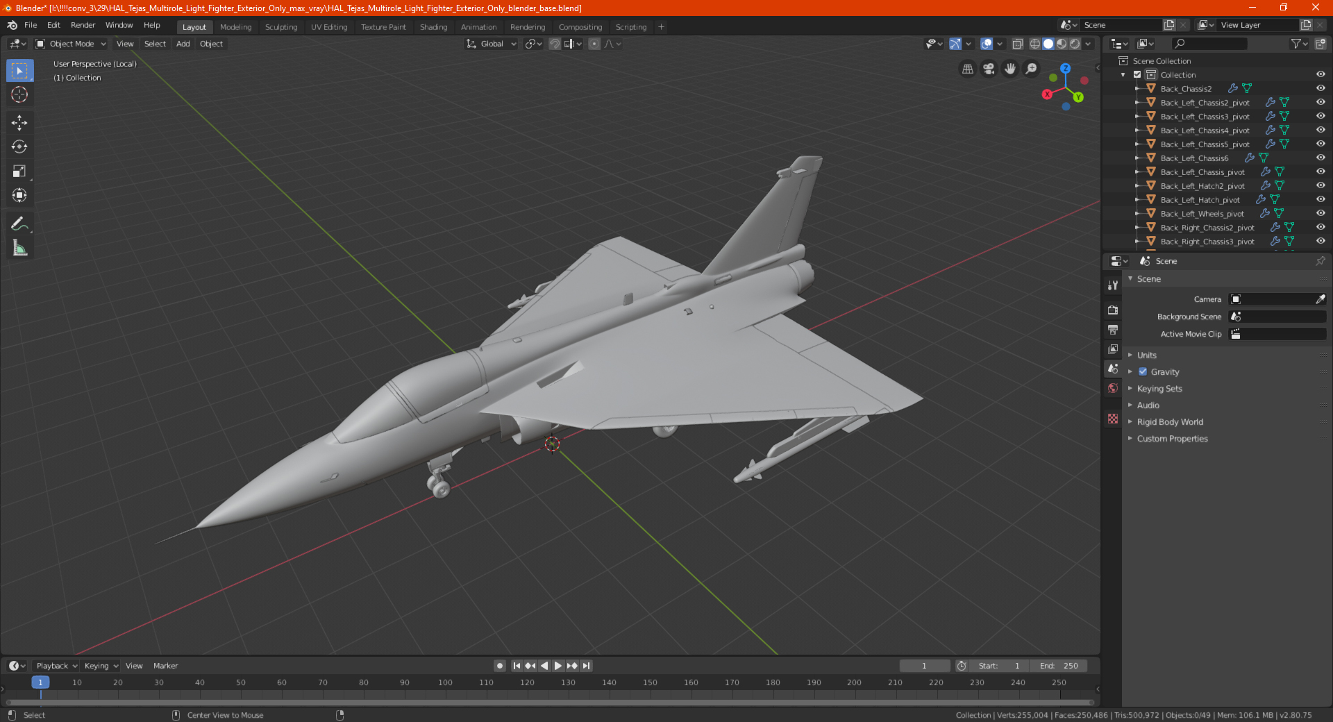HAL Tejas Multirole Light Fighter Exterior Only 3D