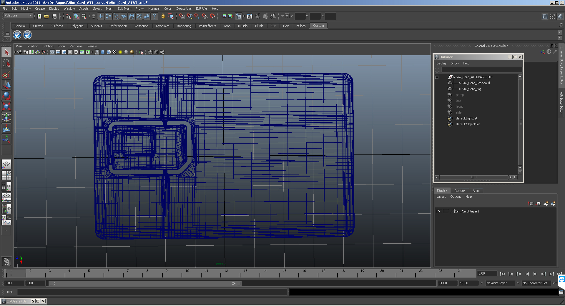 3D Sim Card AT_T model