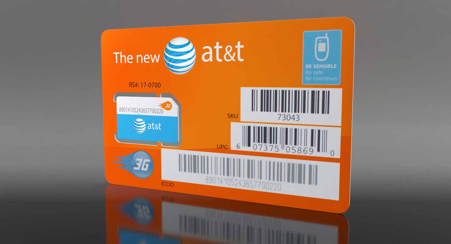 3D Sim Card AT_T model