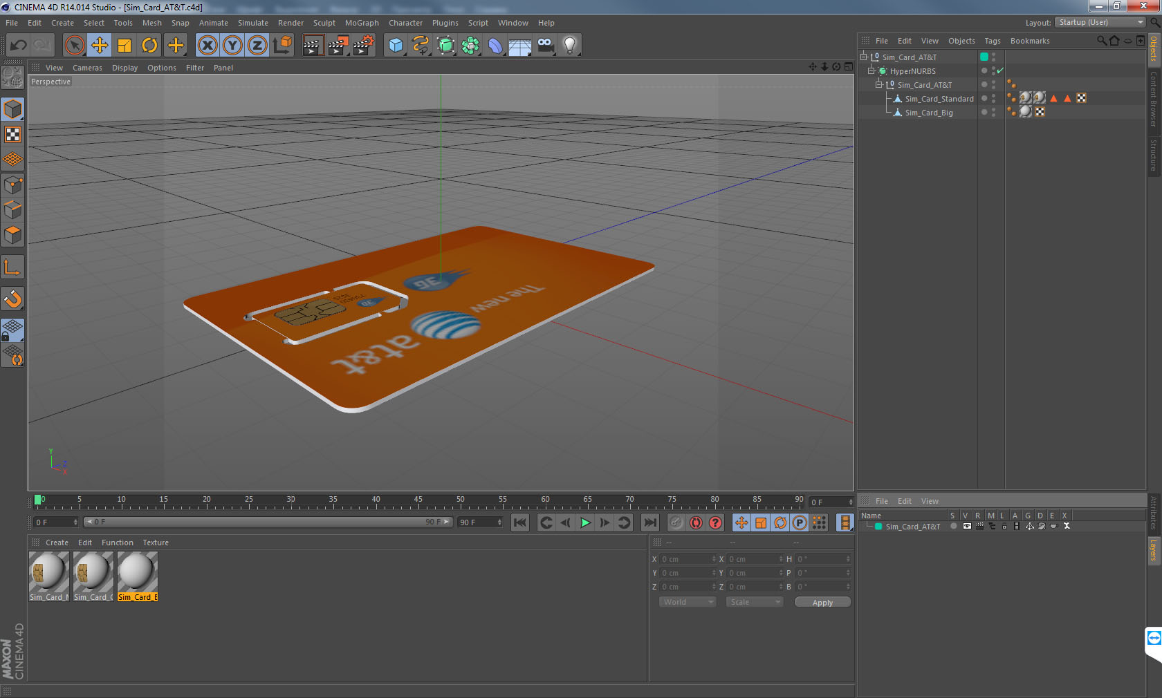 3D Sim Card AT_T model