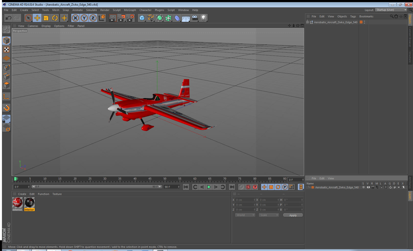 3D Aerobatic Aircraft Zivko Edge 540 model