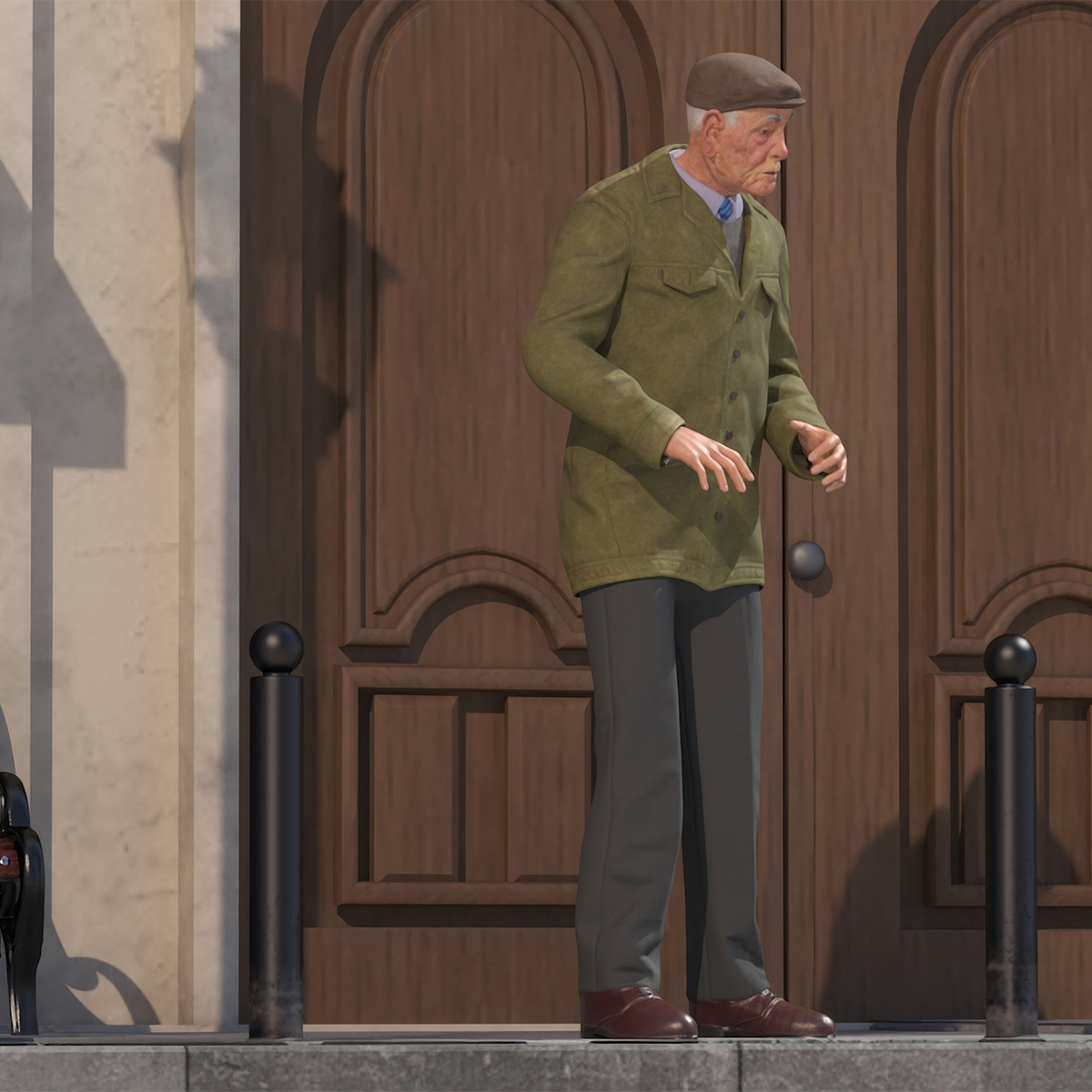 3D Old Man Rigged for Maya model