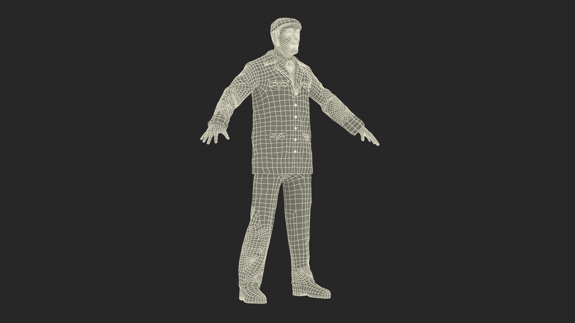 3D Old Man Rigged for Maya model