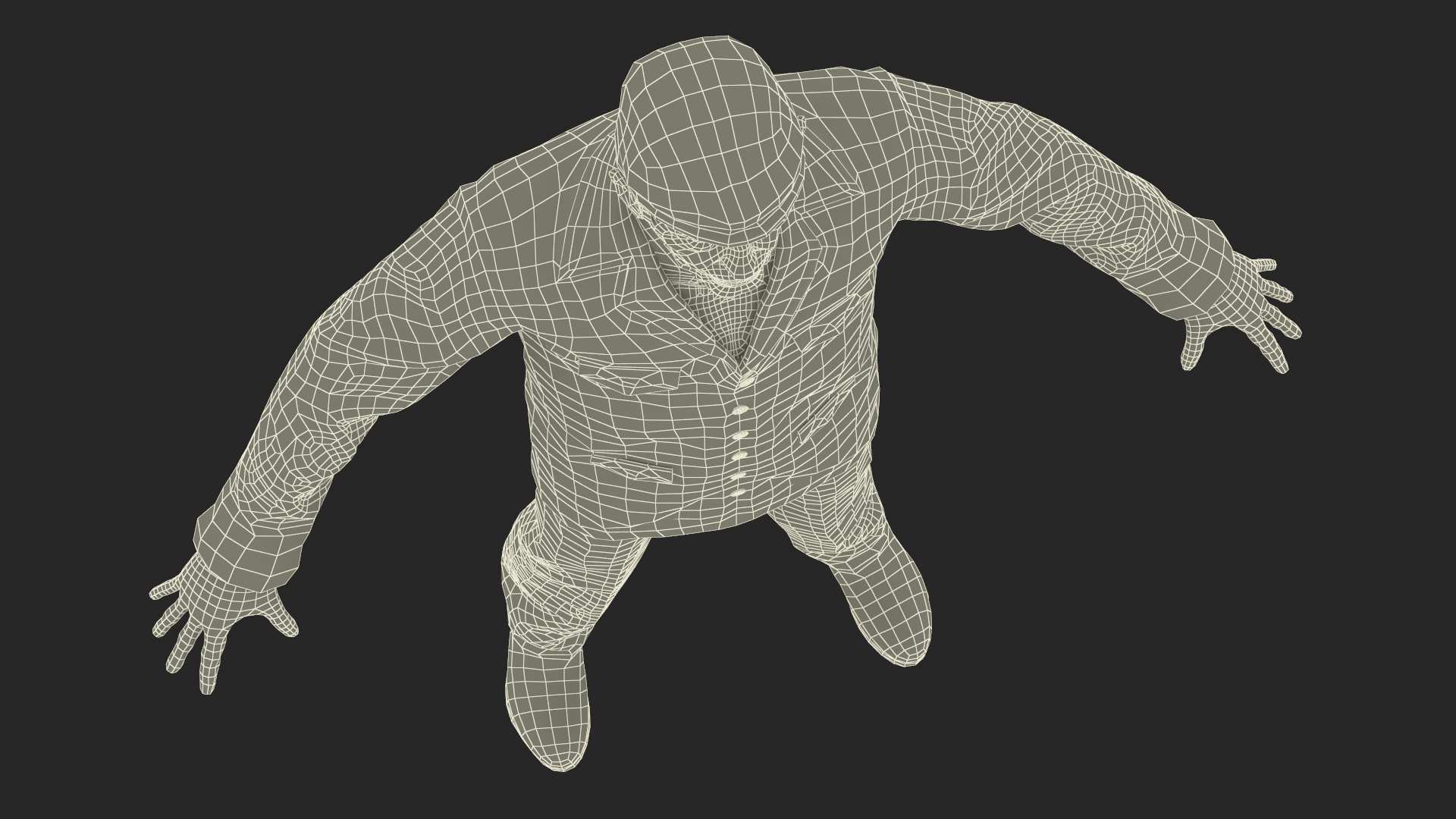 3D Old Man Rigged for Maya model