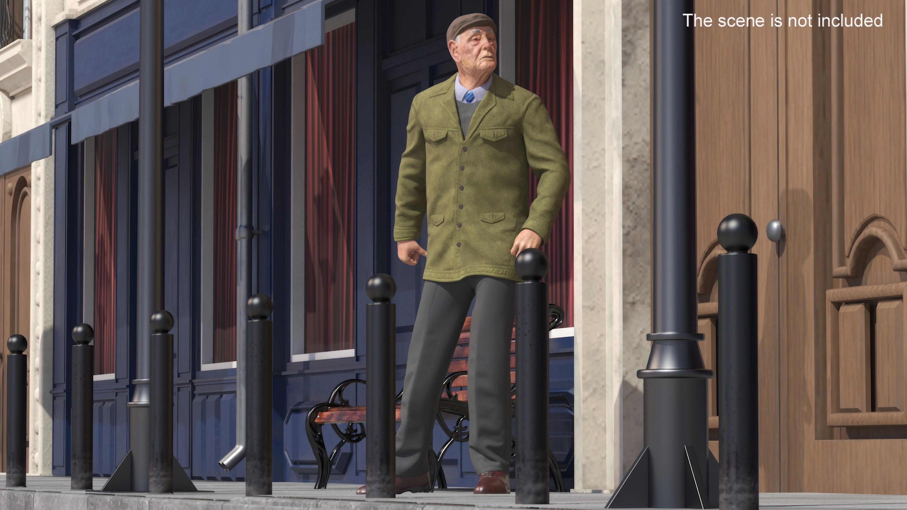 3D Old Man Rigged for Maya model