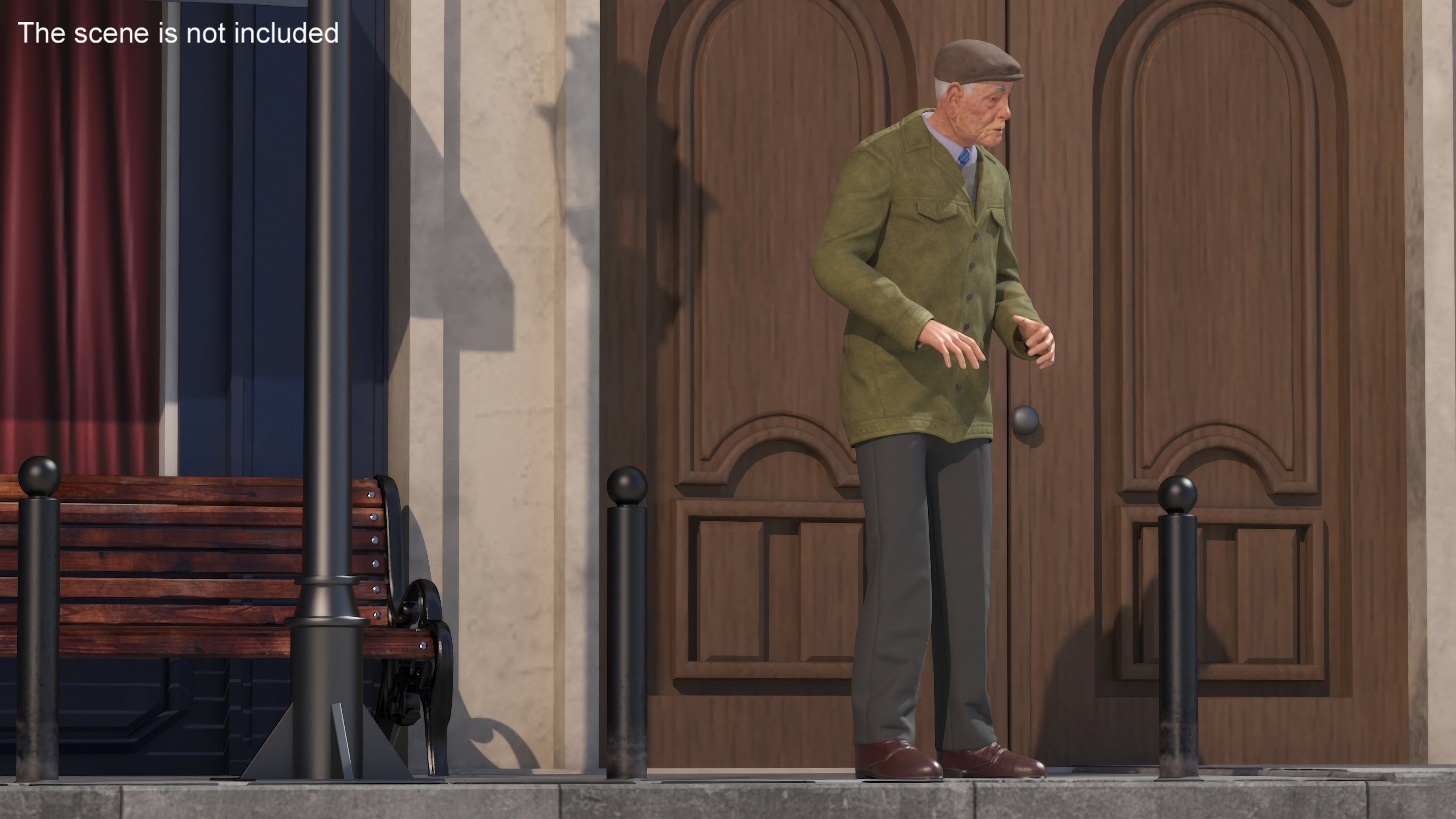 3D Old Man Rigged for Maya model