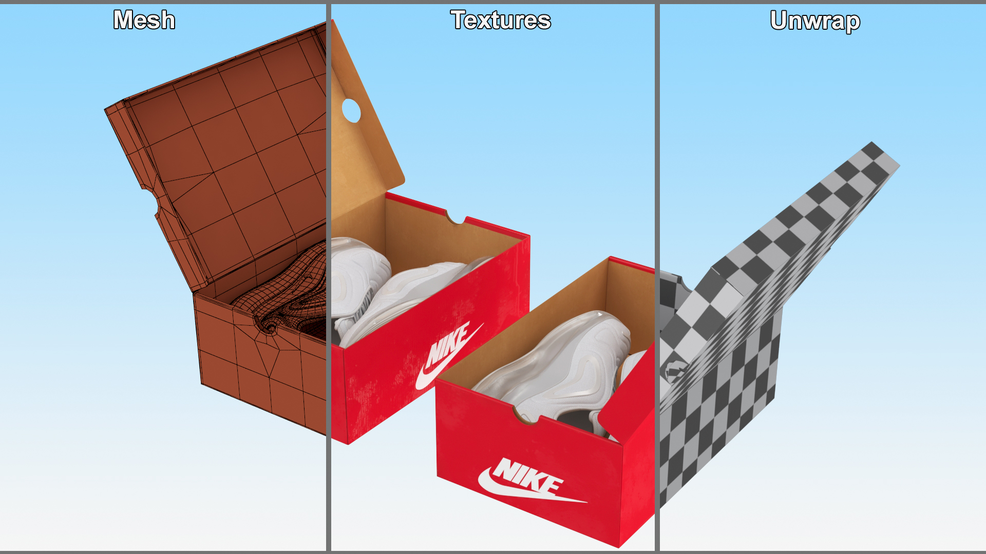3D model Nike Air 720 White in Box