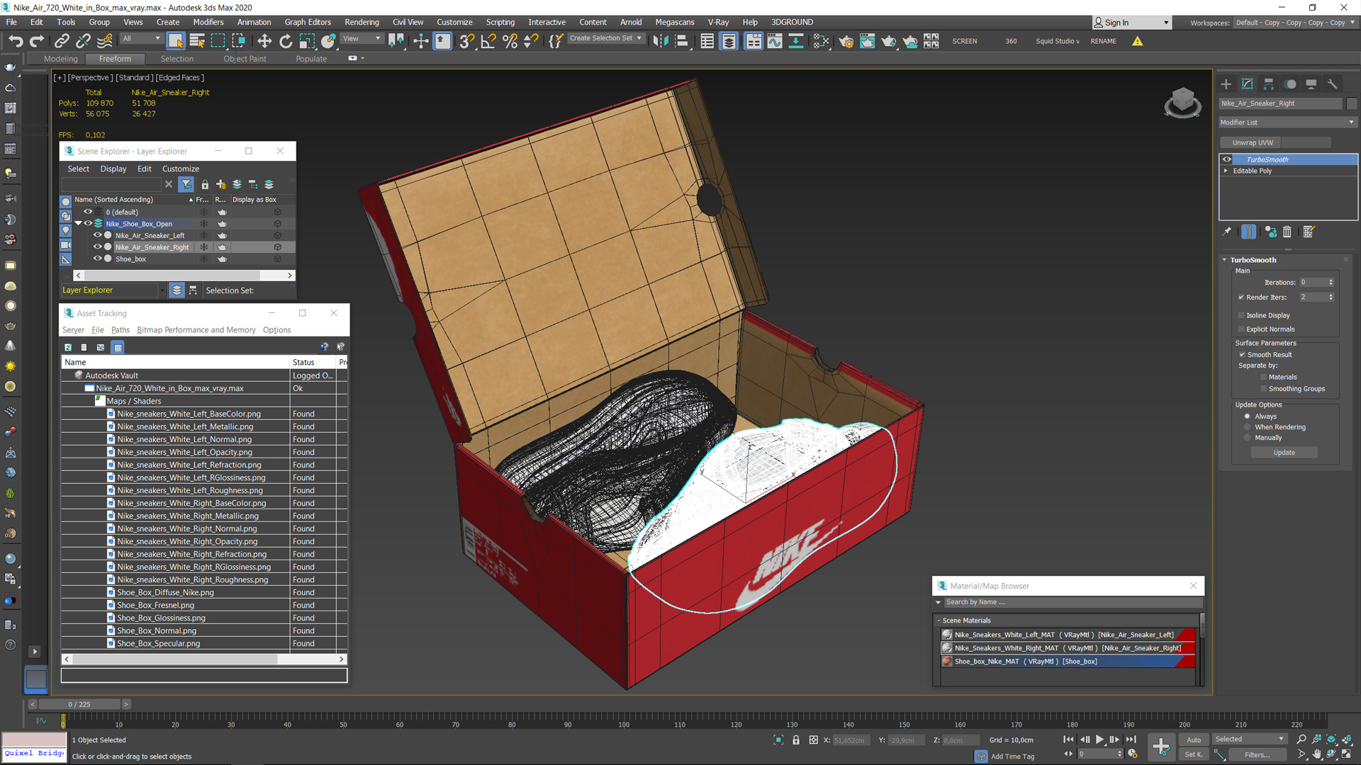 3D model Nike Air 720 White in Box