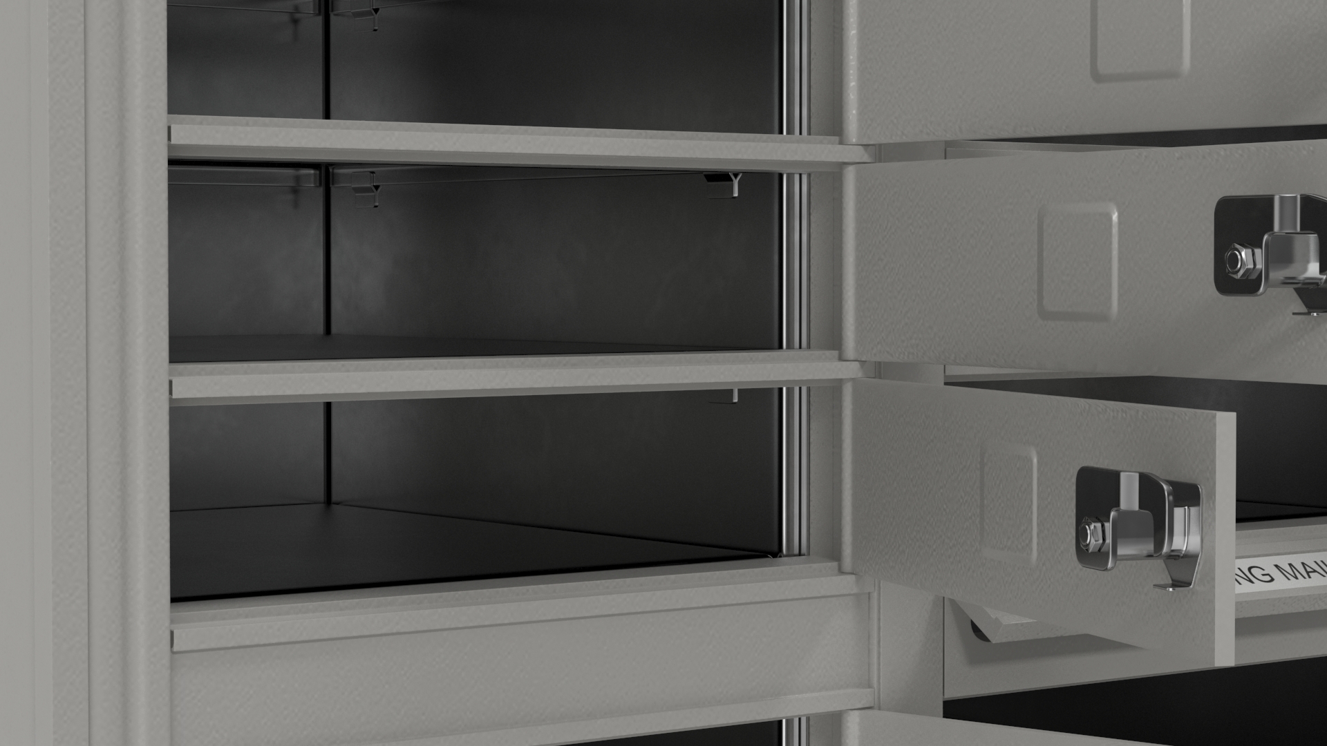 3D model Grey Sixteen Door Parcel Cluster Mailbox
