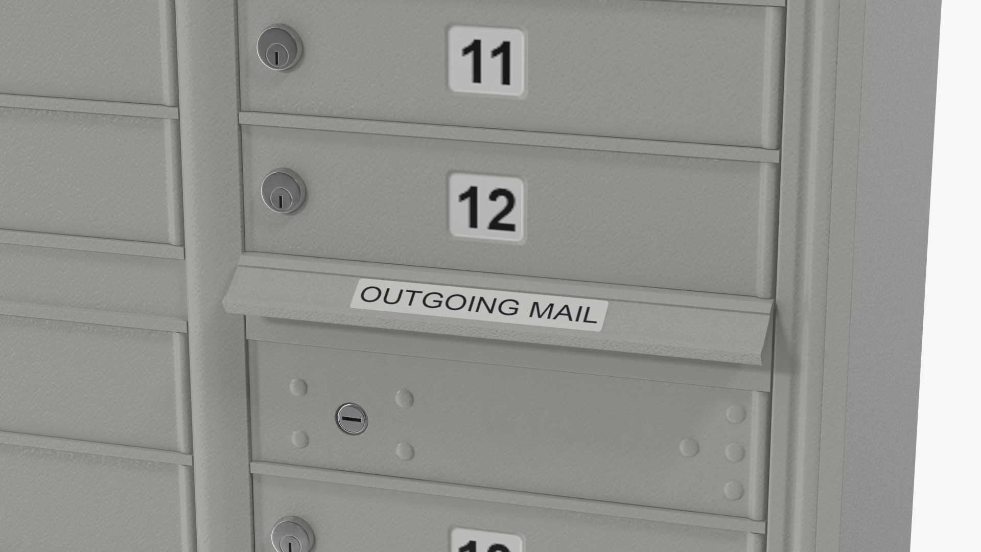 3D model Grey Sixteen Door Parcel Cluster Mailbox