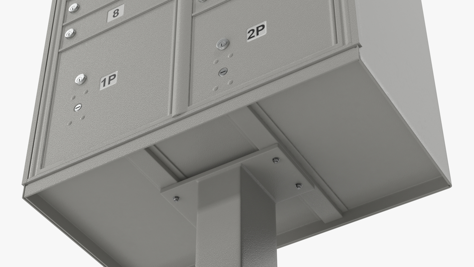 3D model Grey Sixteen Door Parcel Cluster Mailbox