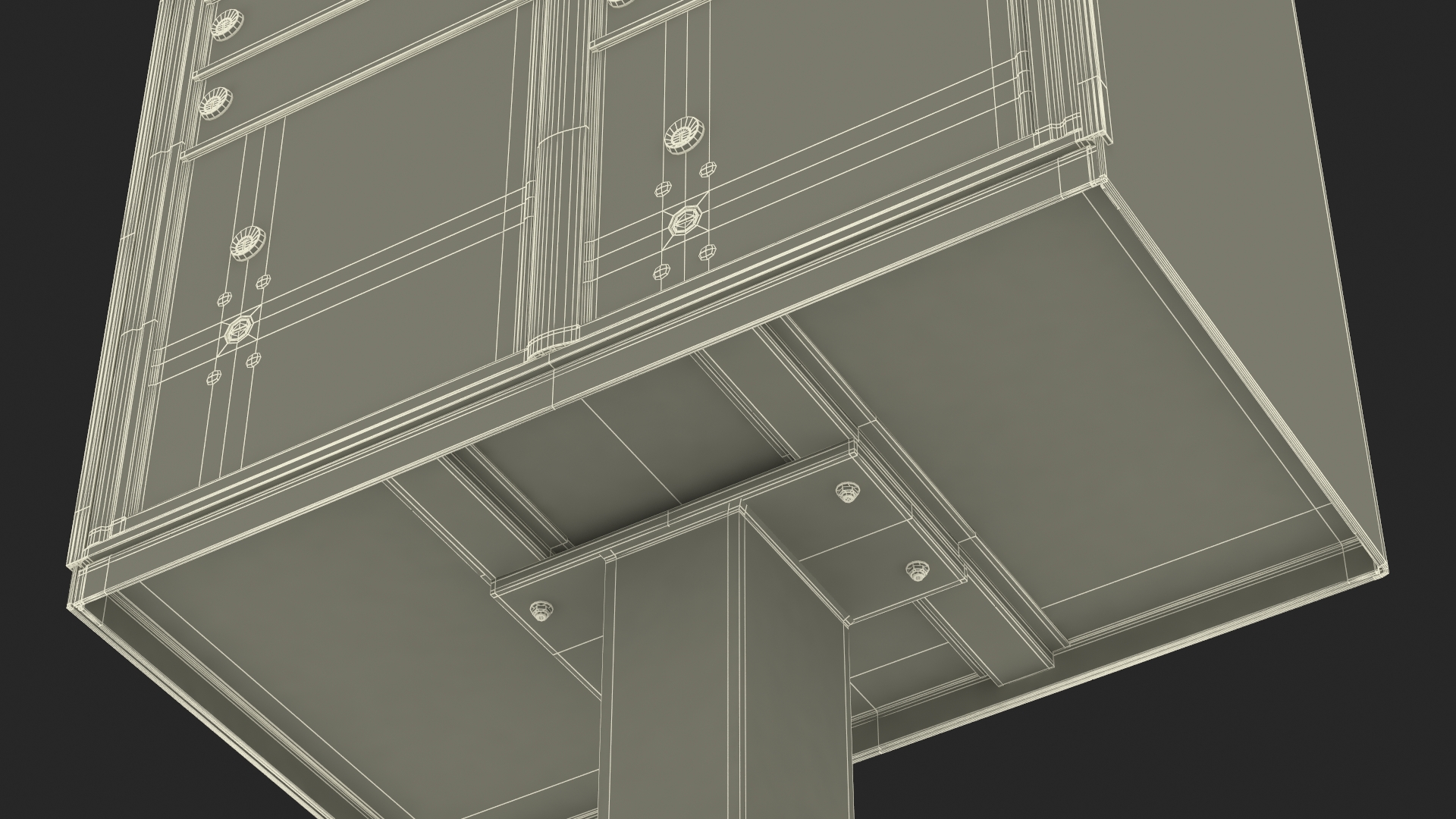 3D model Grey Sixteen Door Parcel Cluster Mailbox