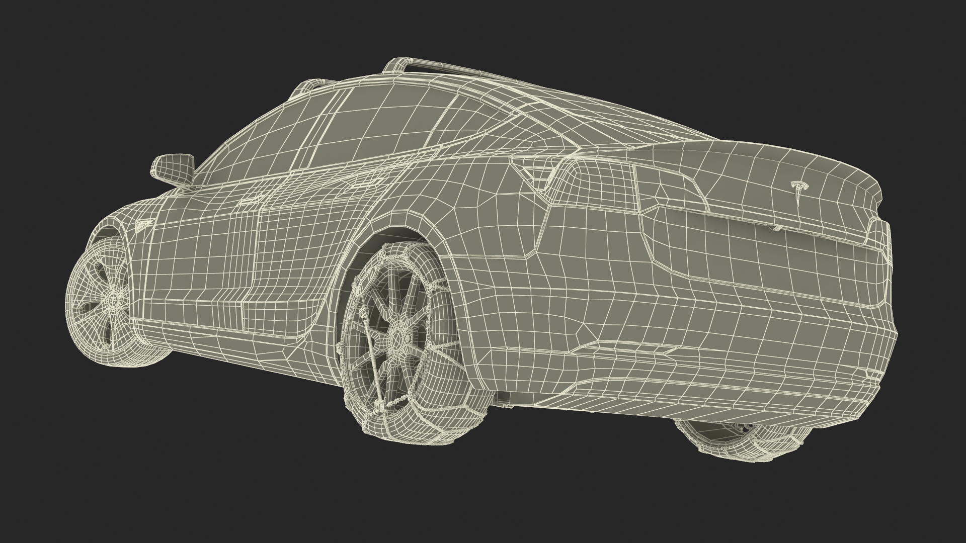 Tesla Model 3 with Wheel and Roof Accessories Rigged 3D