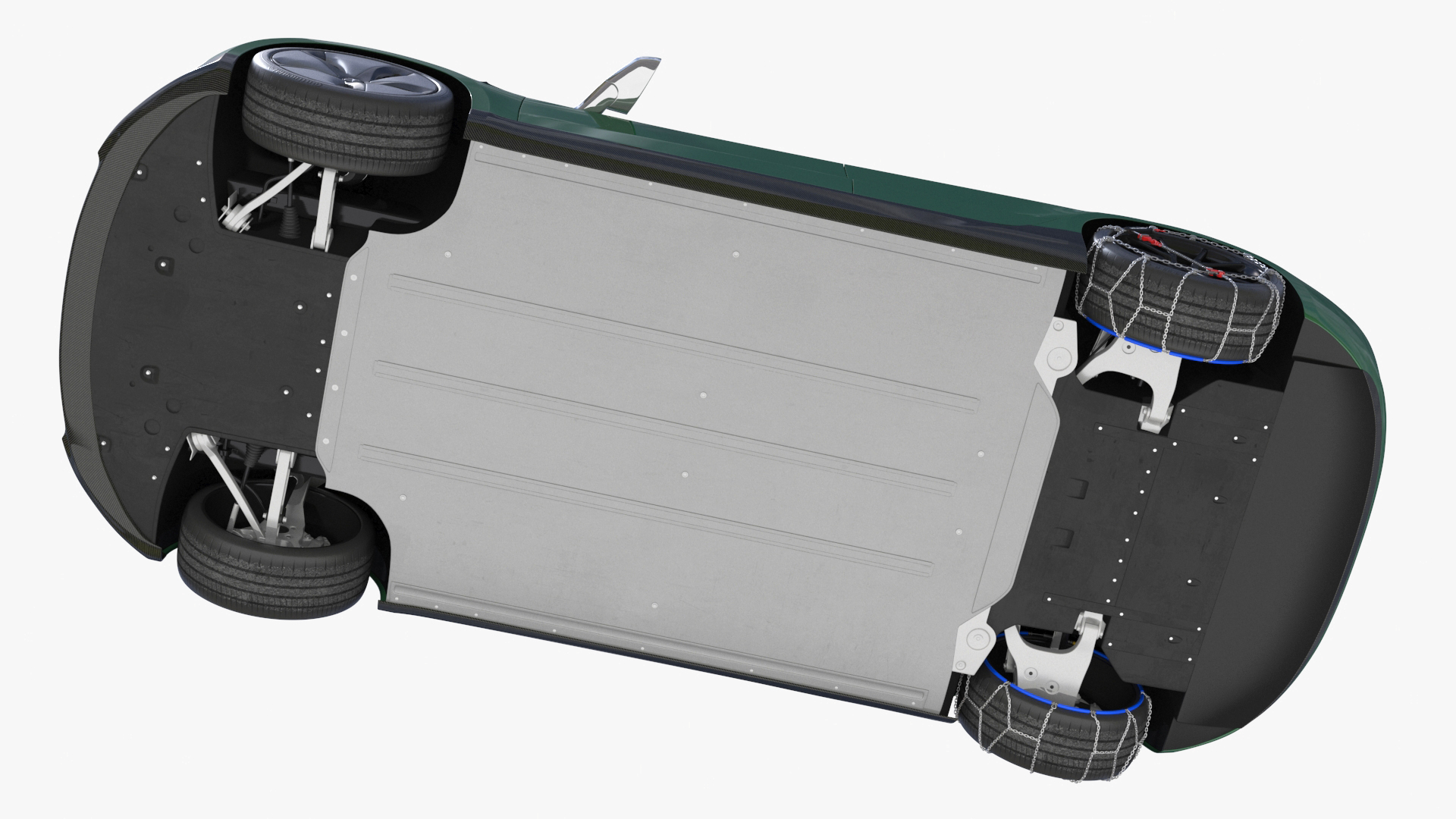 Tesla Model 3 with Wheel and Roof Accessories Rigged 3D