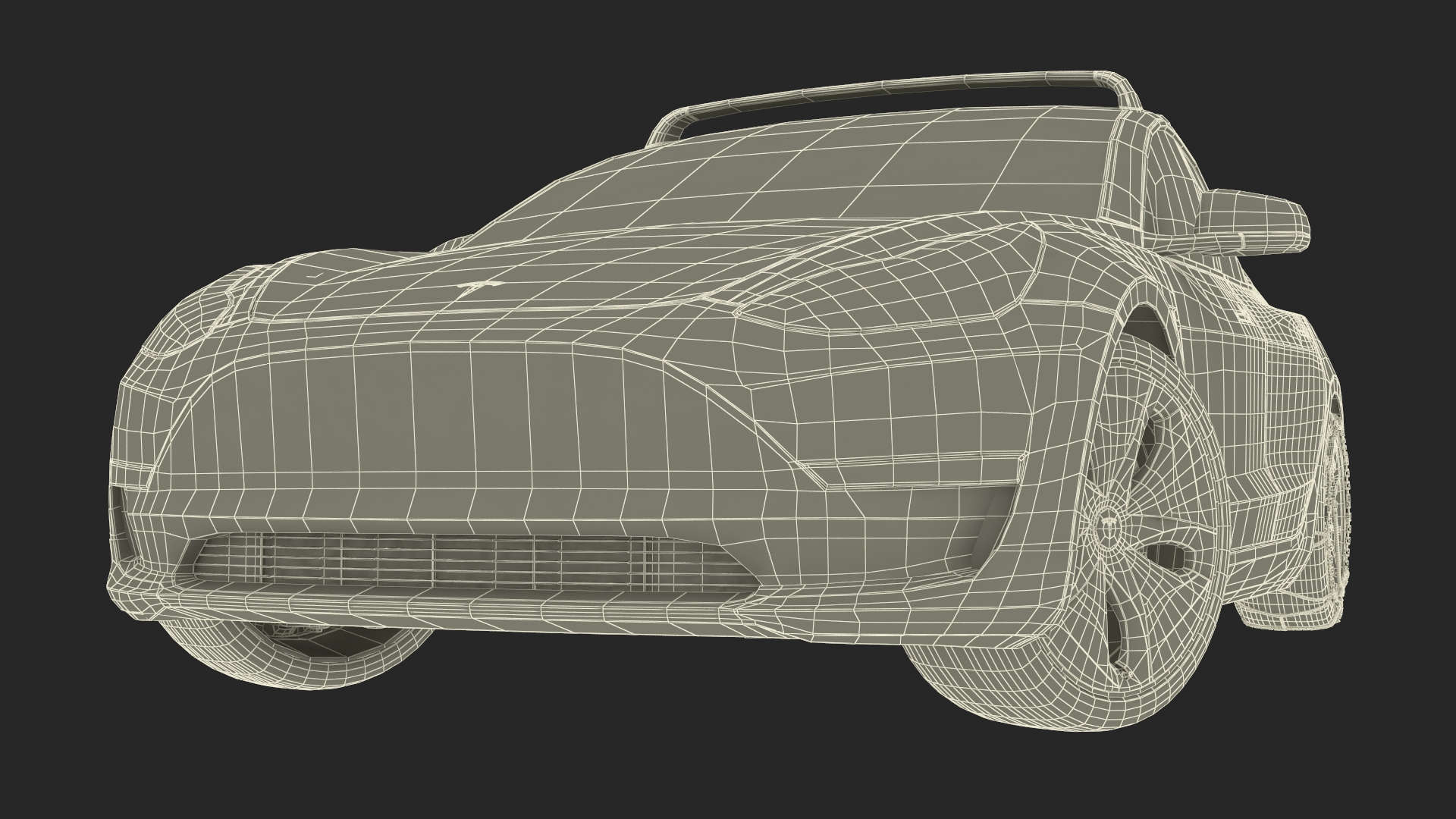 Tesla Model 3 with Wheel and Roof Accessories Rigged 3D