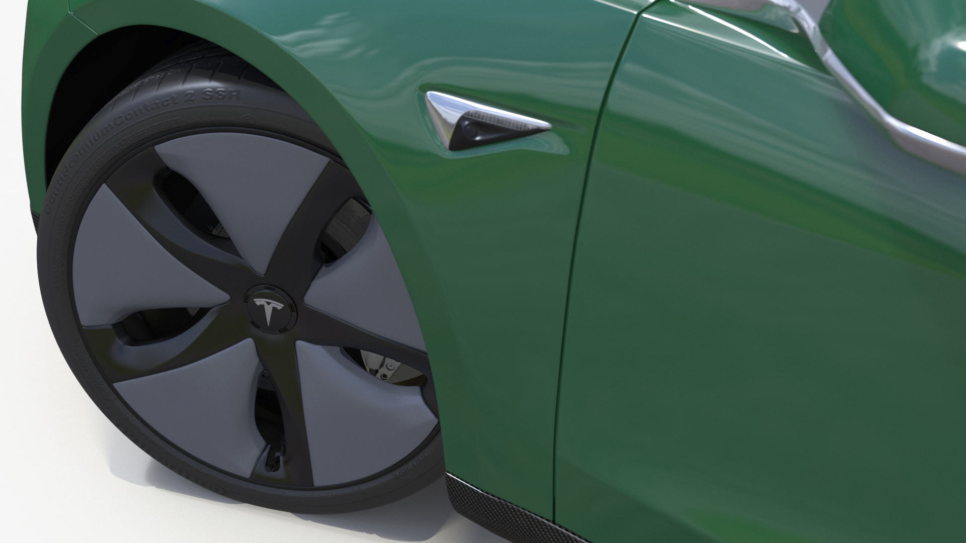 Tesla Model 3 with Wheel and Roof Accessories Rigged 3D