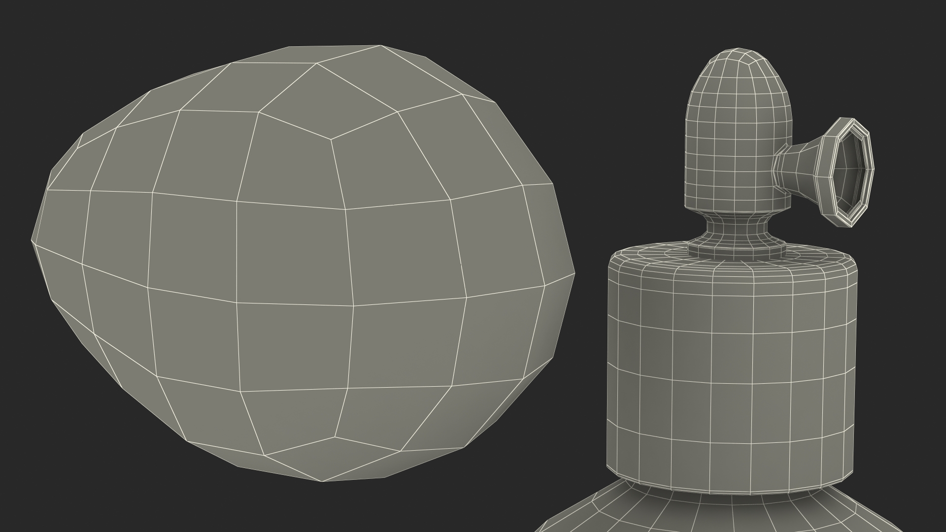 Empty Spherical Golden Perfume Bottle 3D
