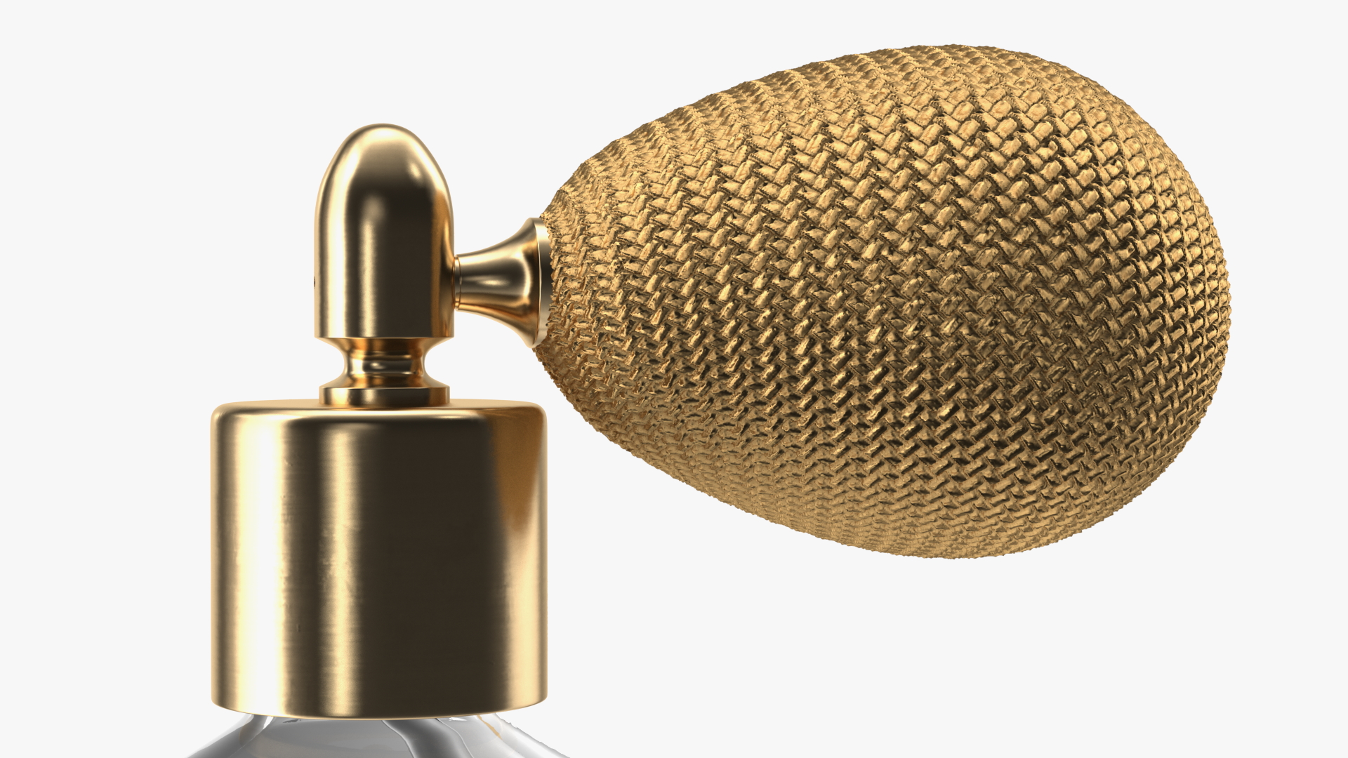 Empty Spherical Golden Perfume Bottle 3D