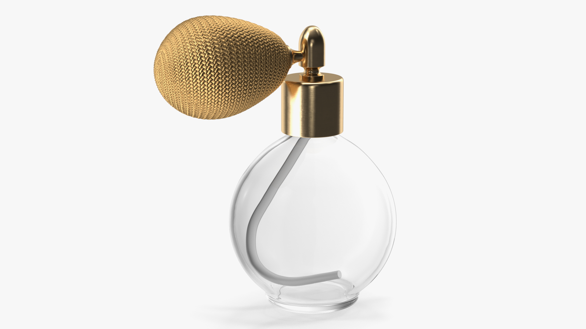 Empty Spherical Golden Perfume Bottle 3D