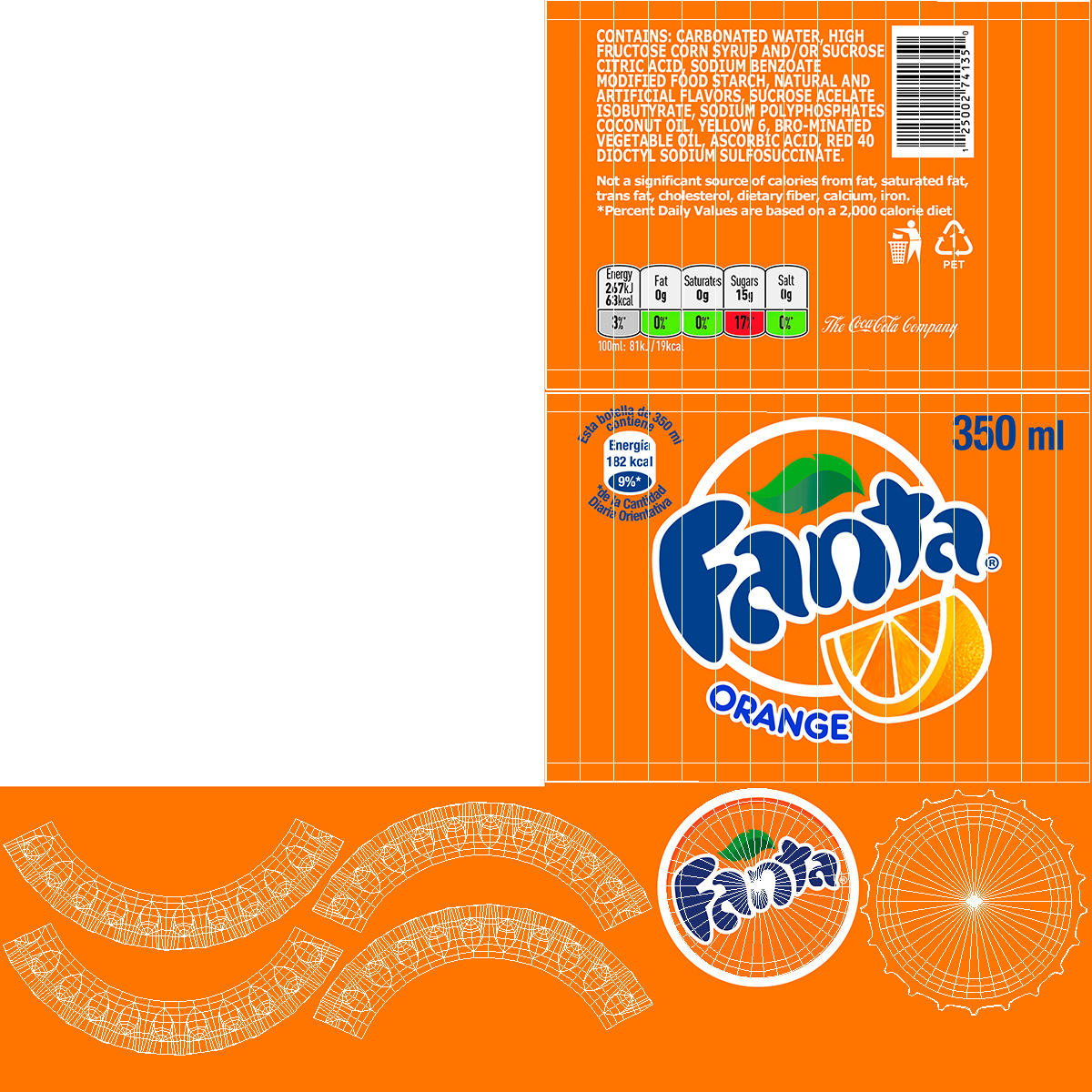 3D 24 Fanta Glass Bottle Case