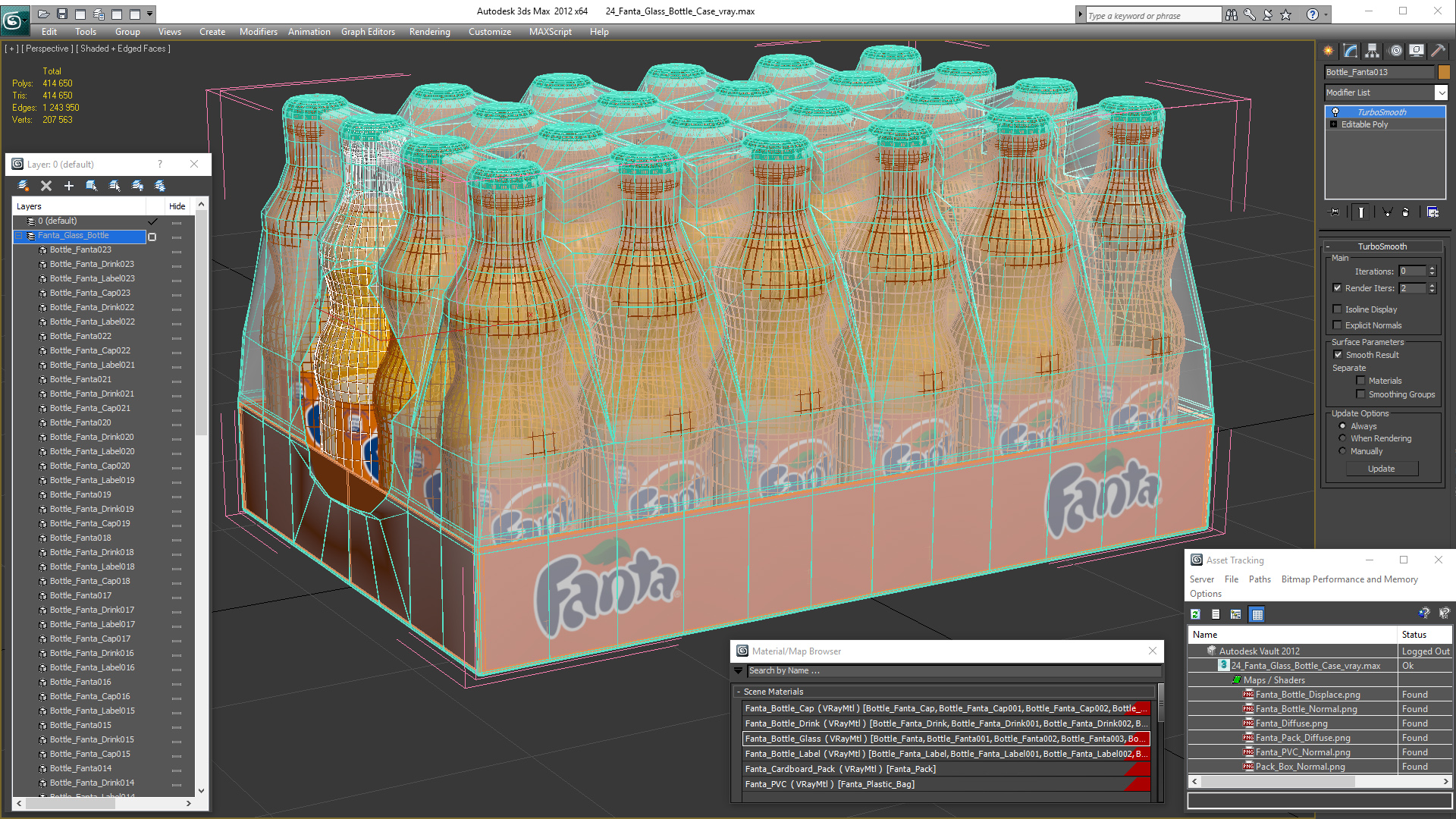 3D 24 Fanta Glass Bottle Case